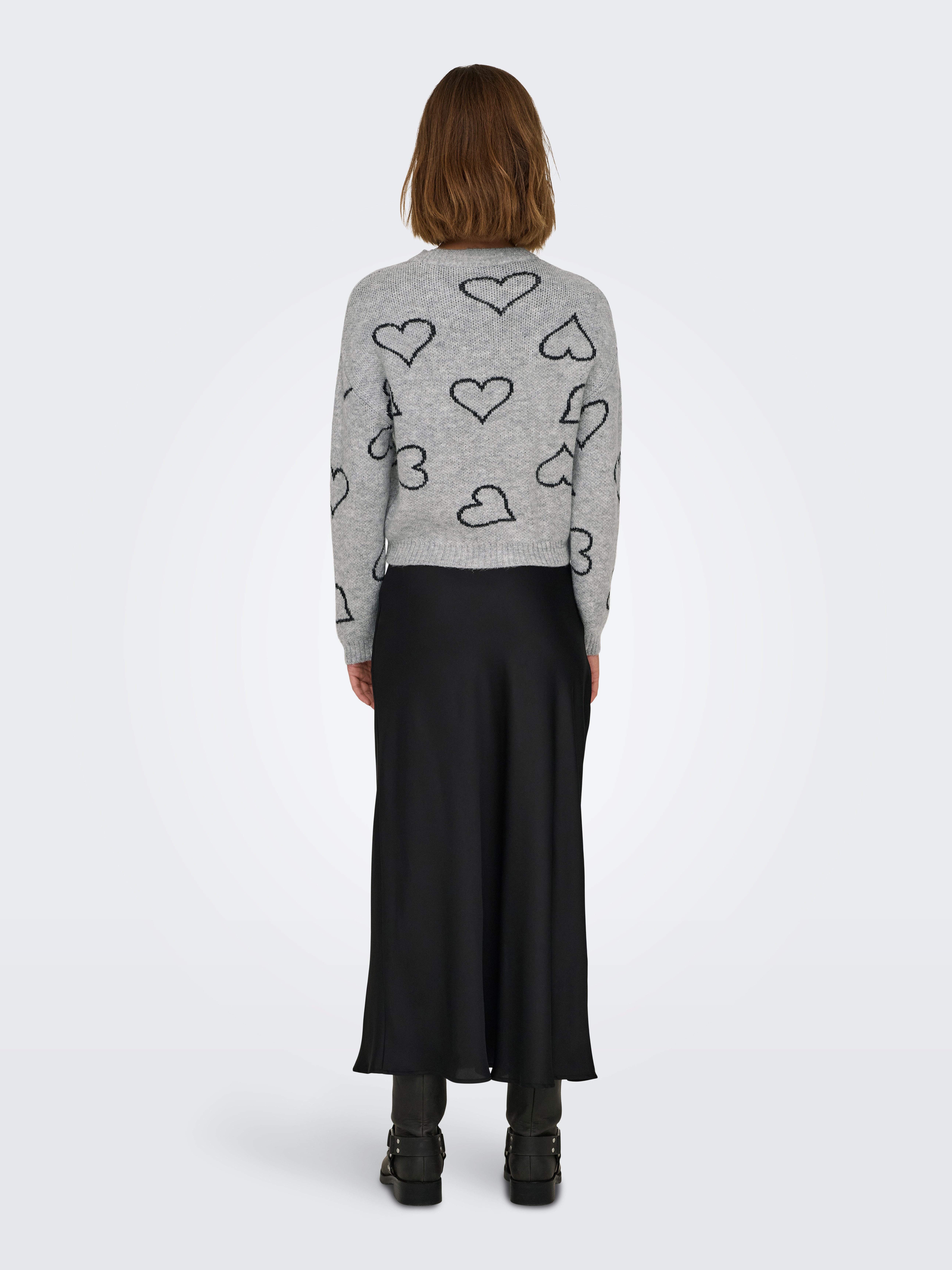 Only Trui met ronde hals ONLHAPPIE LS HEART O-NECK KNT