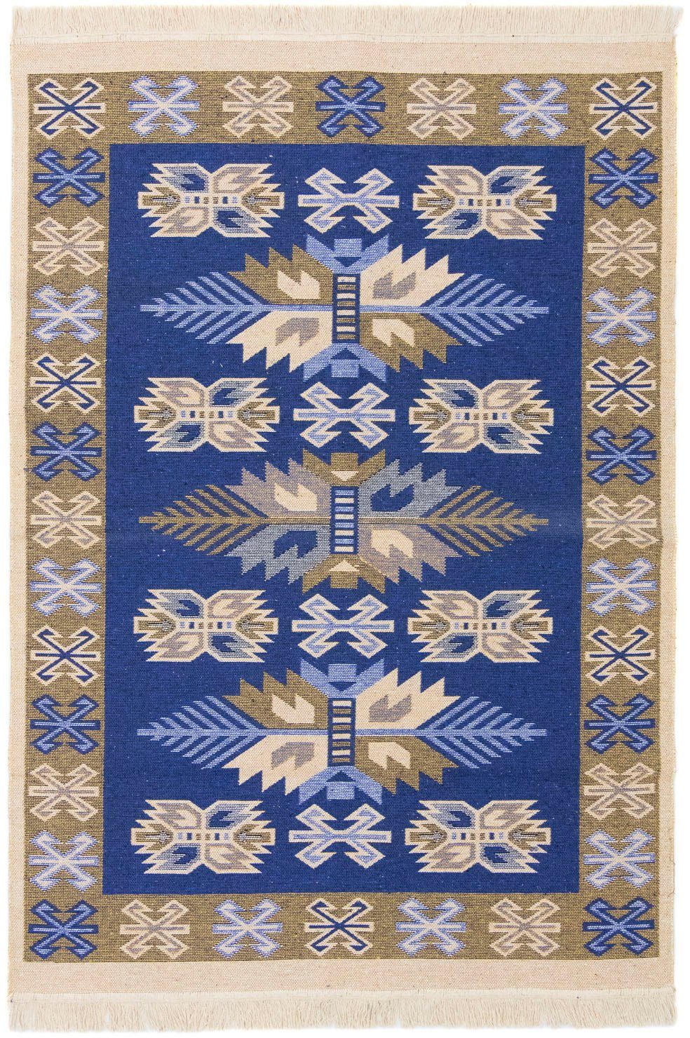 morgenland Wollen kleed Kelim tapijt - Trendy "Gizeh" loper