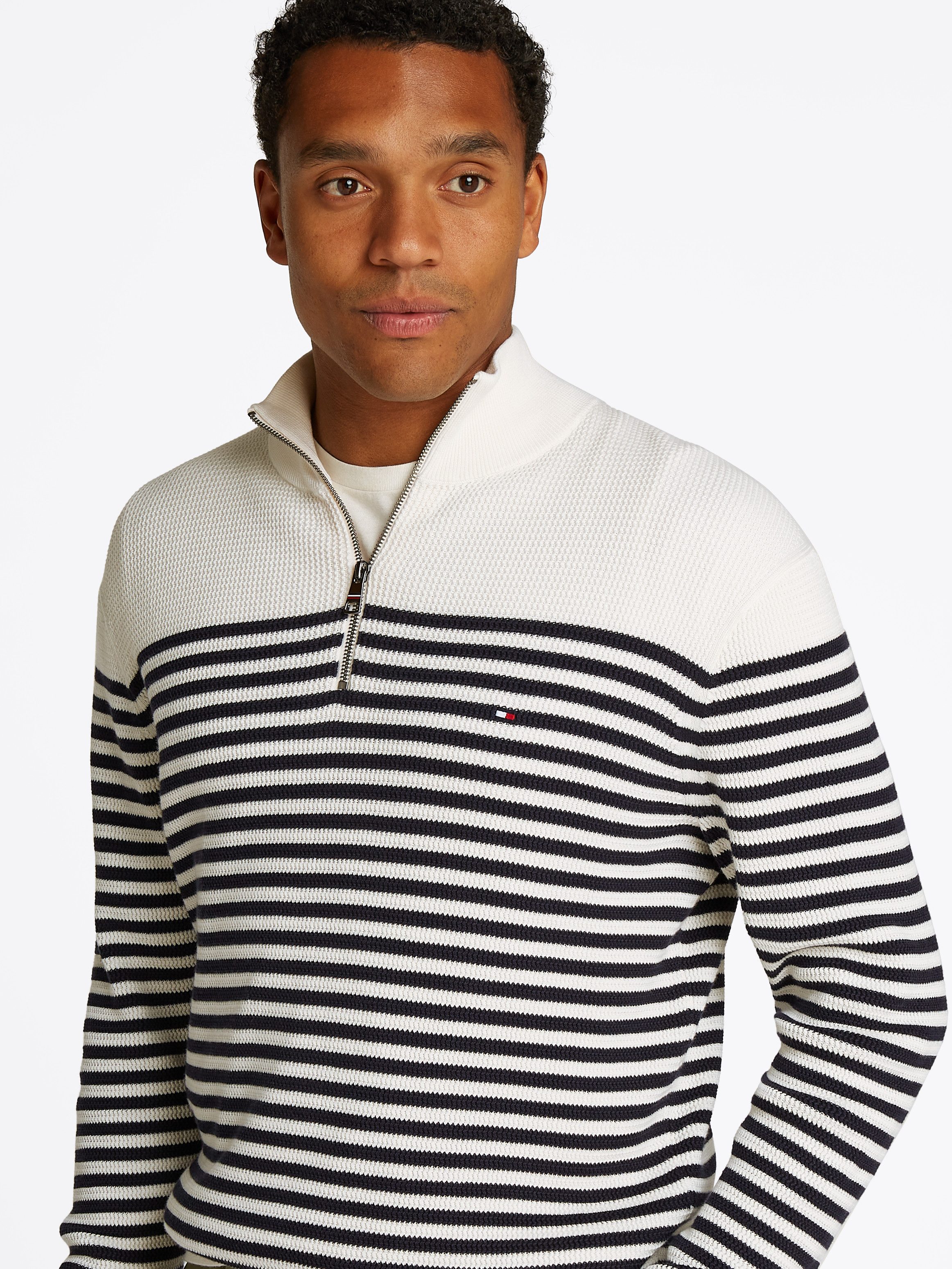 Tommy Hilfiger Schipperstrui RACKING STRUCTURE ZIP MOCK