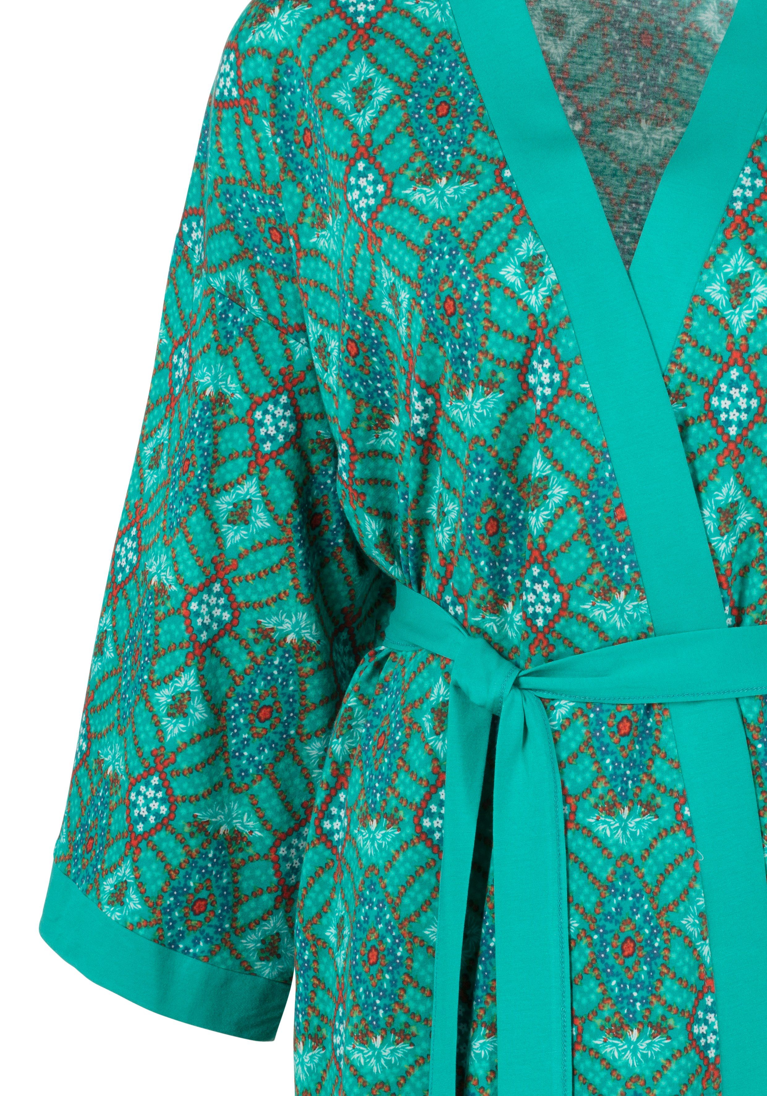 s.Oliver RED LABEL Beachwear Kimono met ornamentprint die gestrikt kan worden