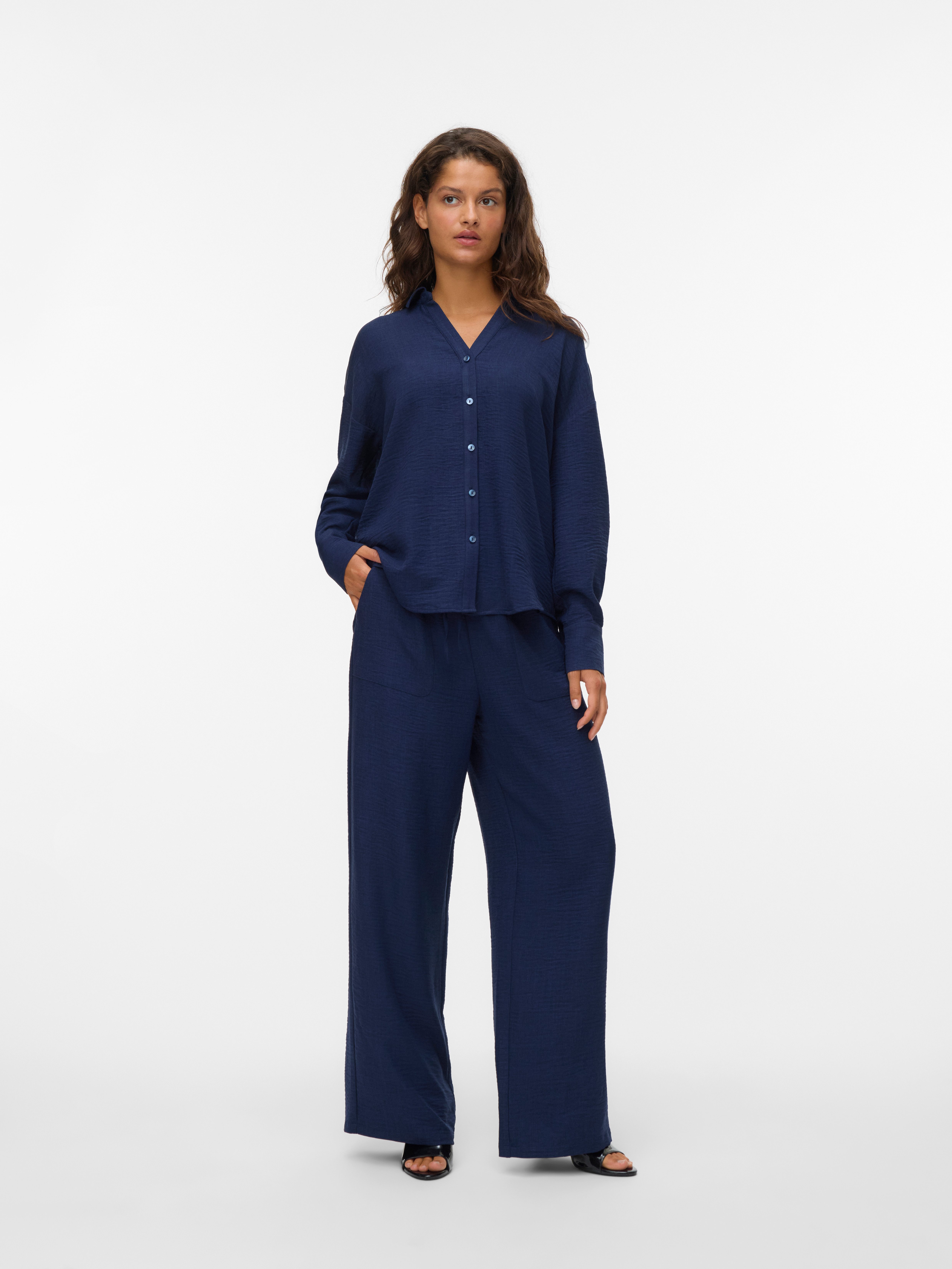 Vero Moda Blouse met lange mouwen VMMELANEY QUEENY LS SHIRT WVN NOOS