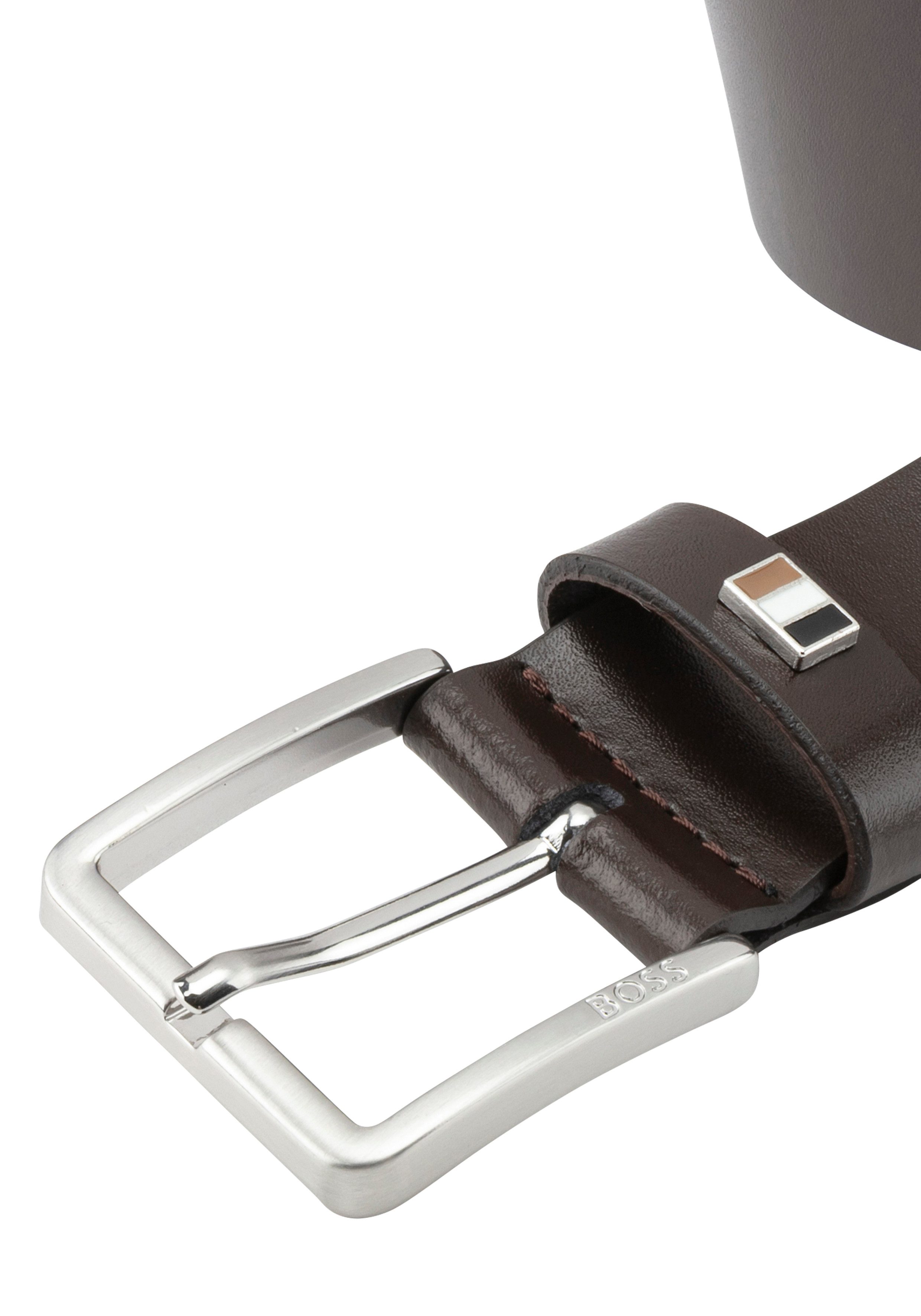 Boss Leren riem Ther-Flag-E_Sz35 met stijlvolle merkdetaillering