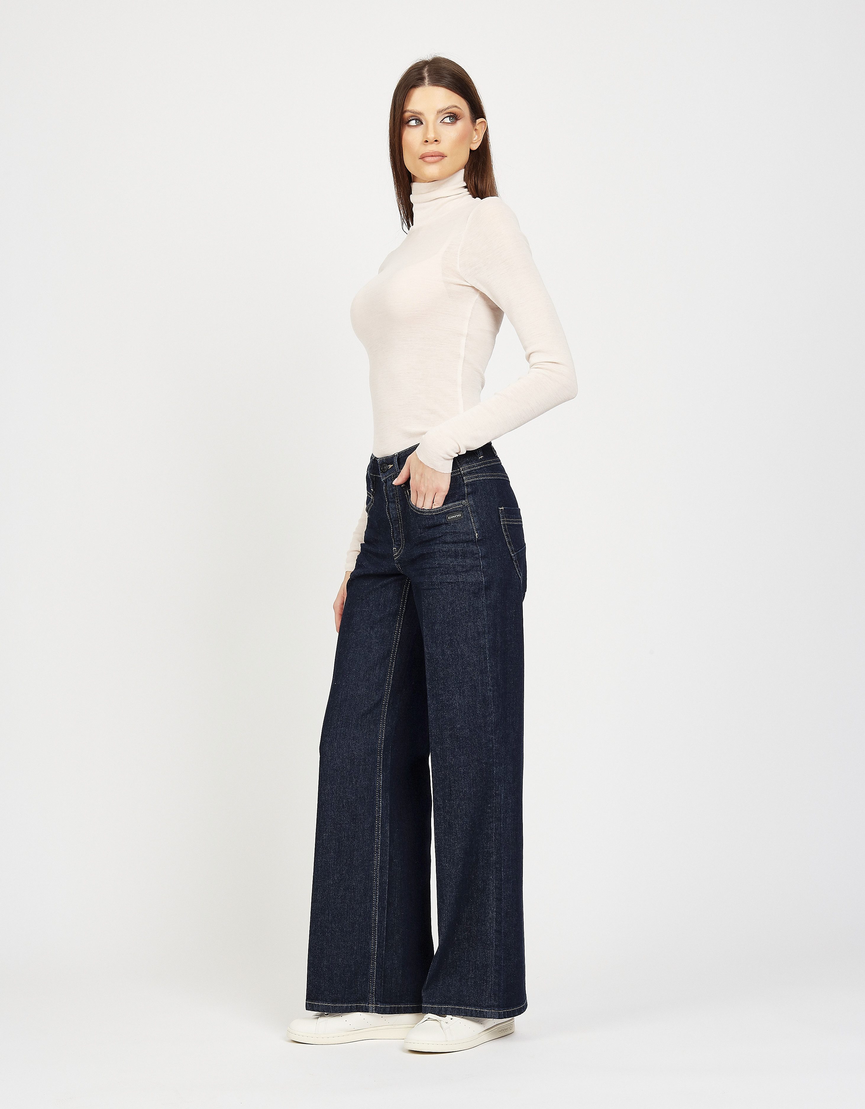 GANG Wijde jeans 94MEDINA WIDE met knoopsluiting