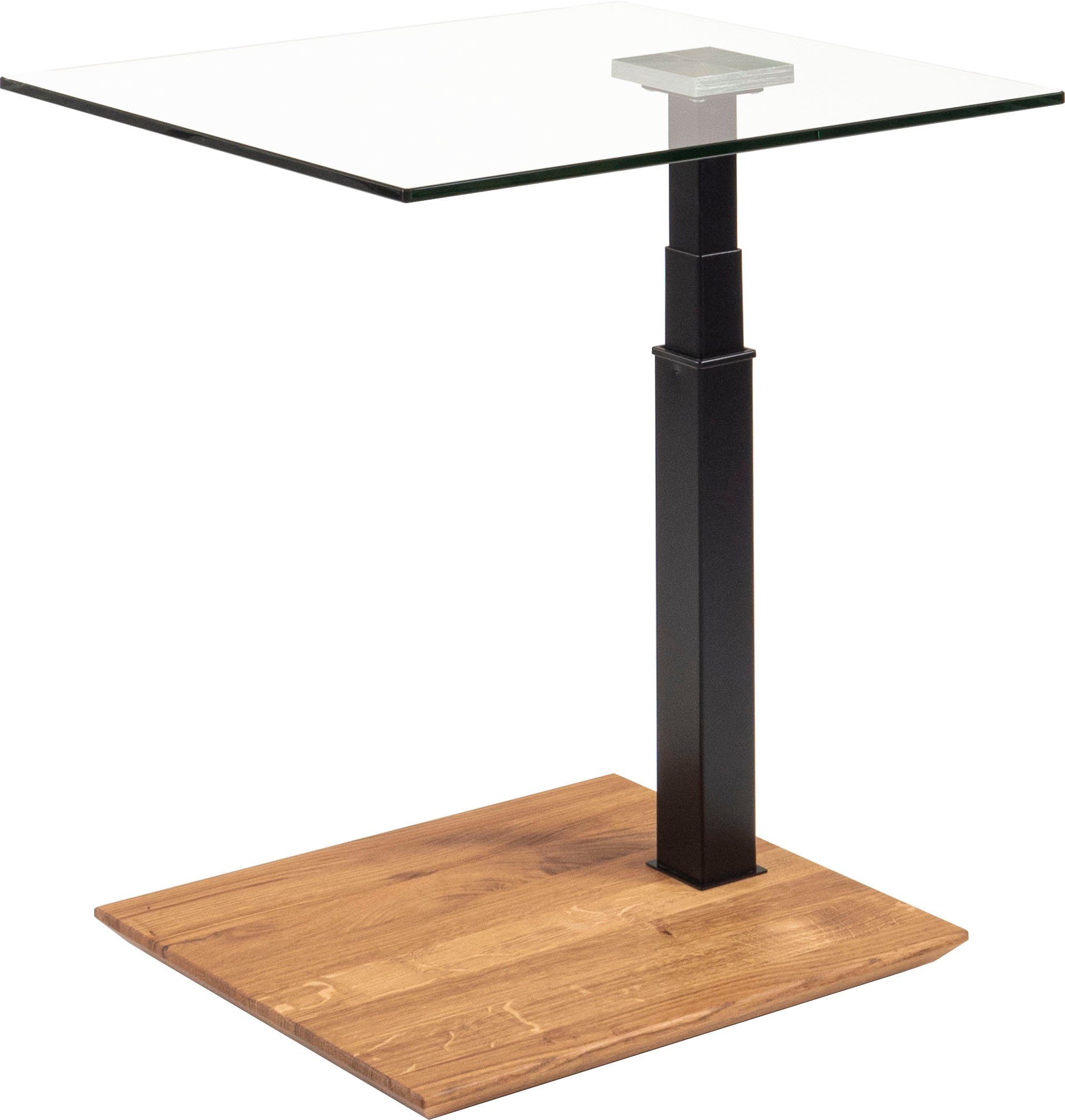 Vierhaus Salontafel Plaat van glas, in hoogte verstelbaar door Ilse liftmechanisme: