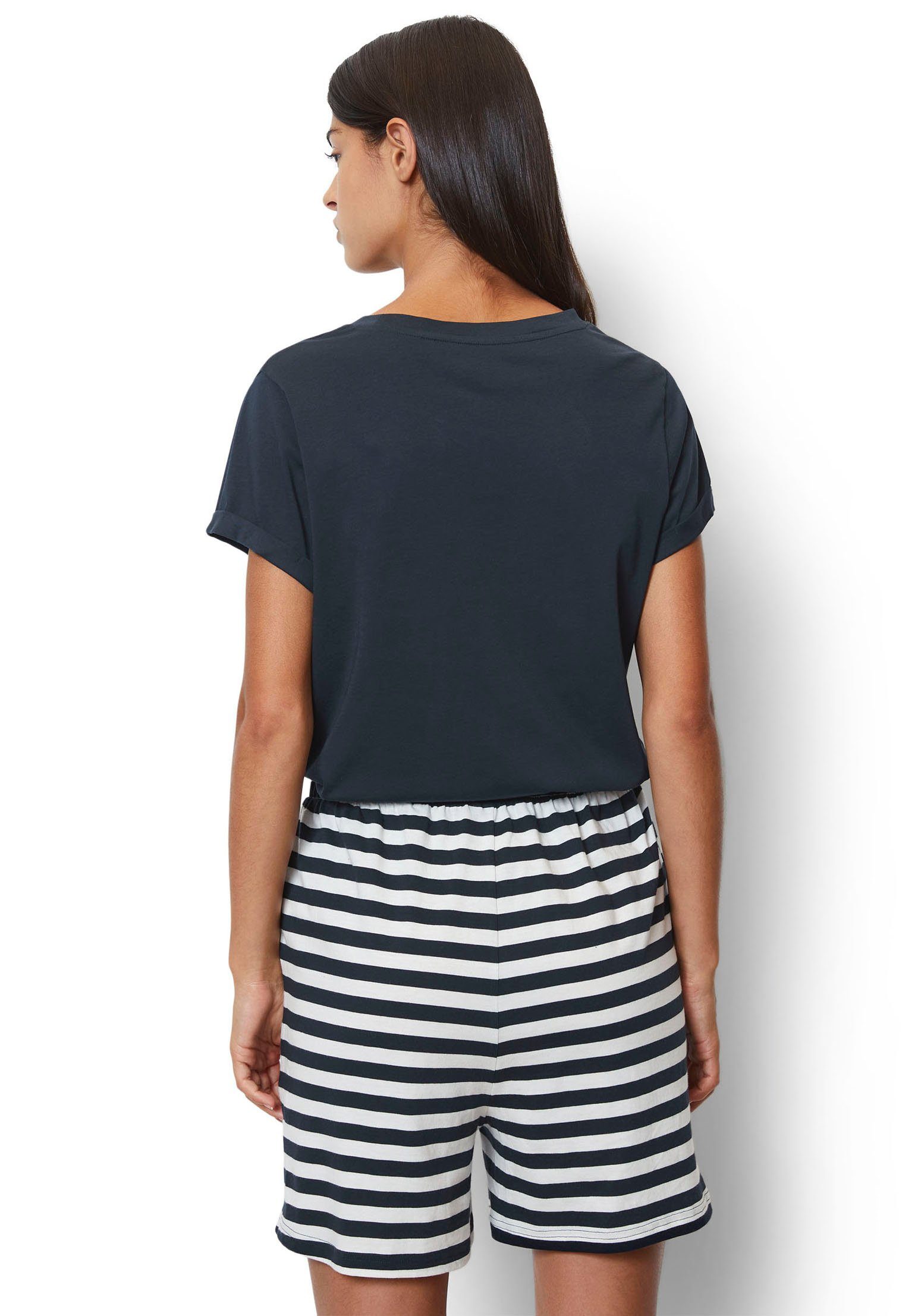 Marc O'Polo Pyjama Mix & Match Cotton-Woven met groot merklogo op de borst (set, 2-delig)
