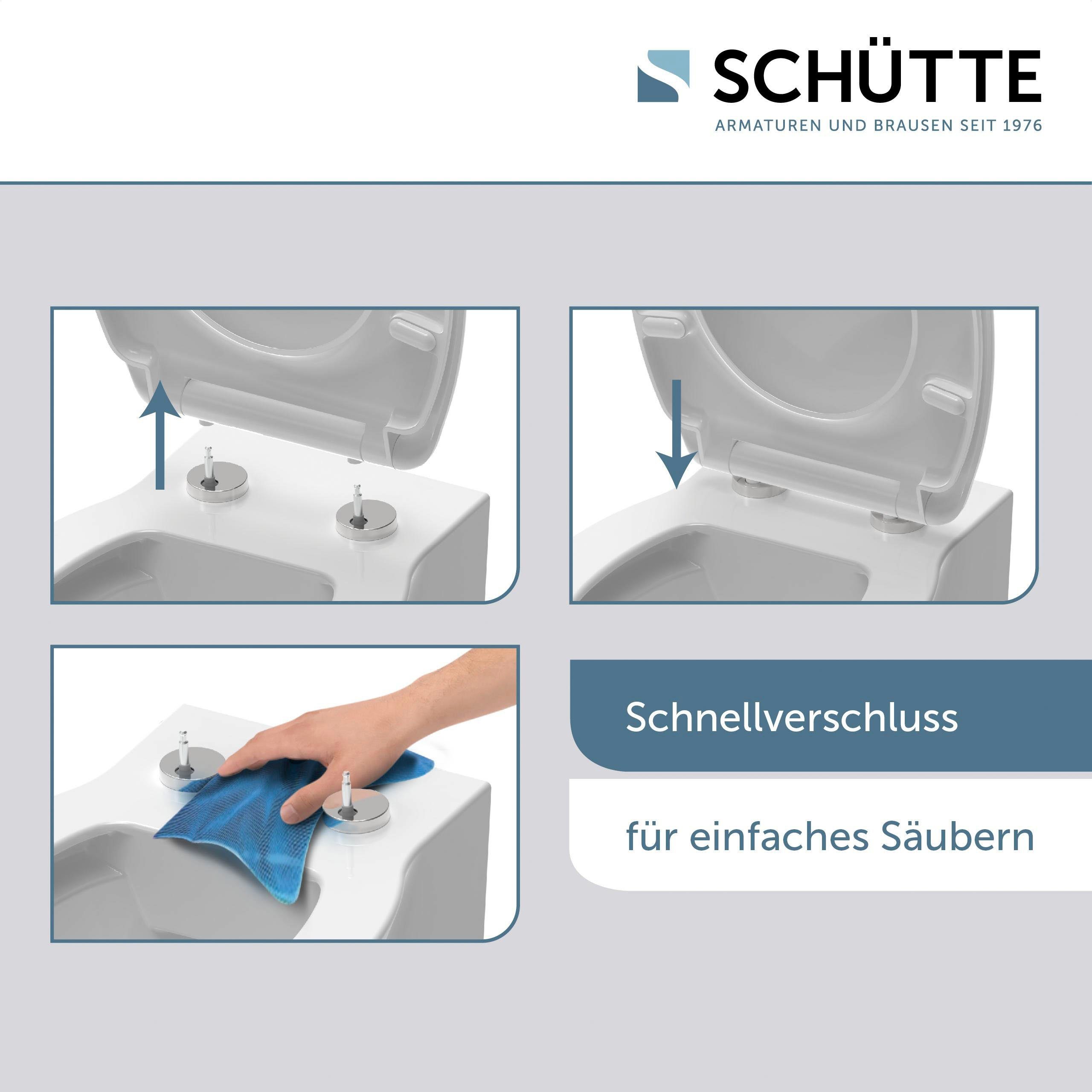 Schütte Toiletzitting Crazy Skull Duroplast,met softclosemechanisme en snelsluiting, High gloss