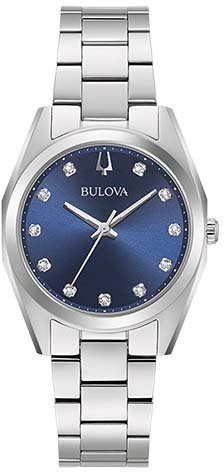 Bulova Kwartshorloge 96P229 Polshorloge, dames, diamant, roestvrijstalen band