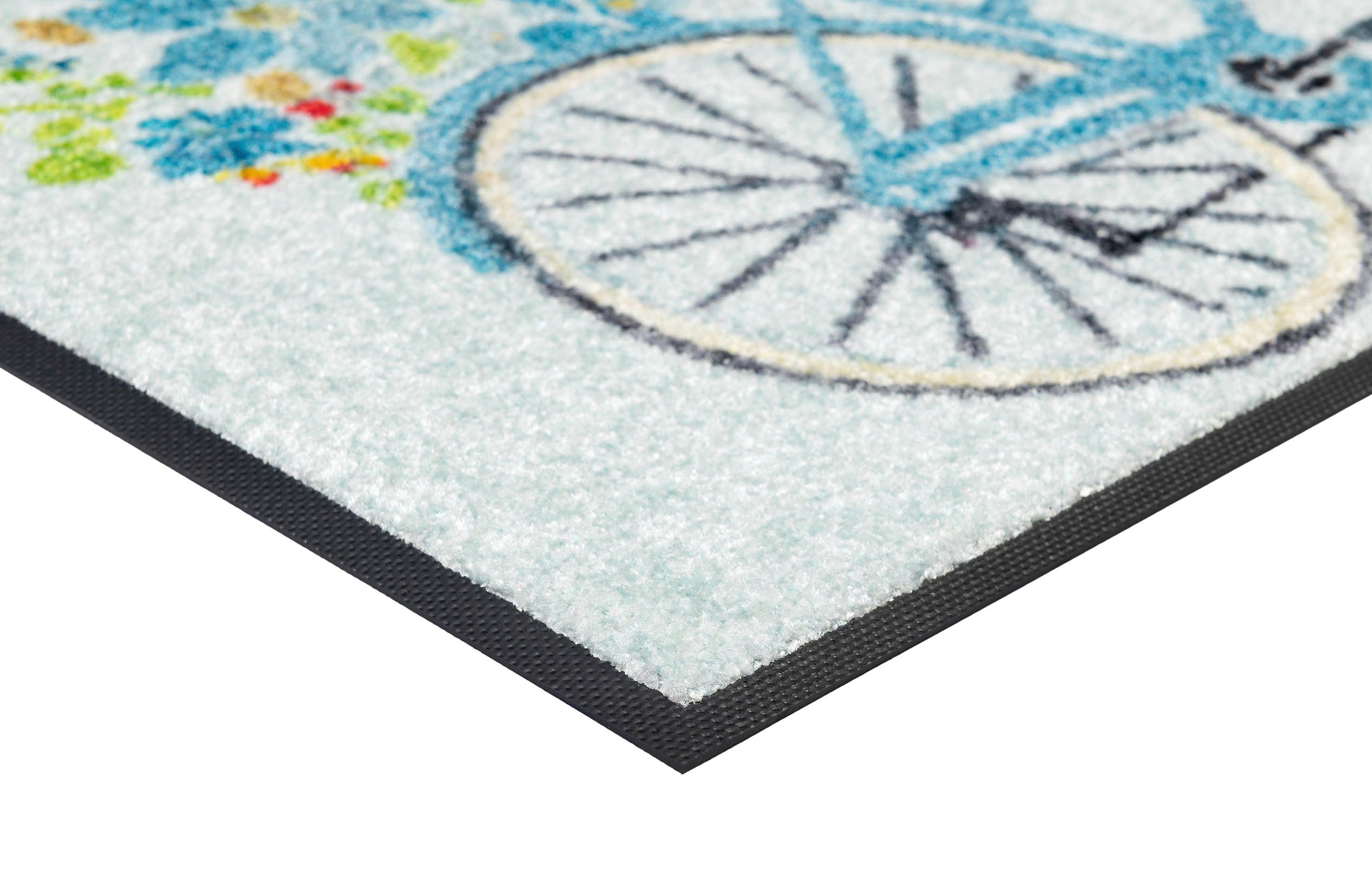 wash+dry by Kleen-Tex Mat Daisy Daisy Inloopmat, motief fiets, geschikt voor binnen en buiten, wasbaar