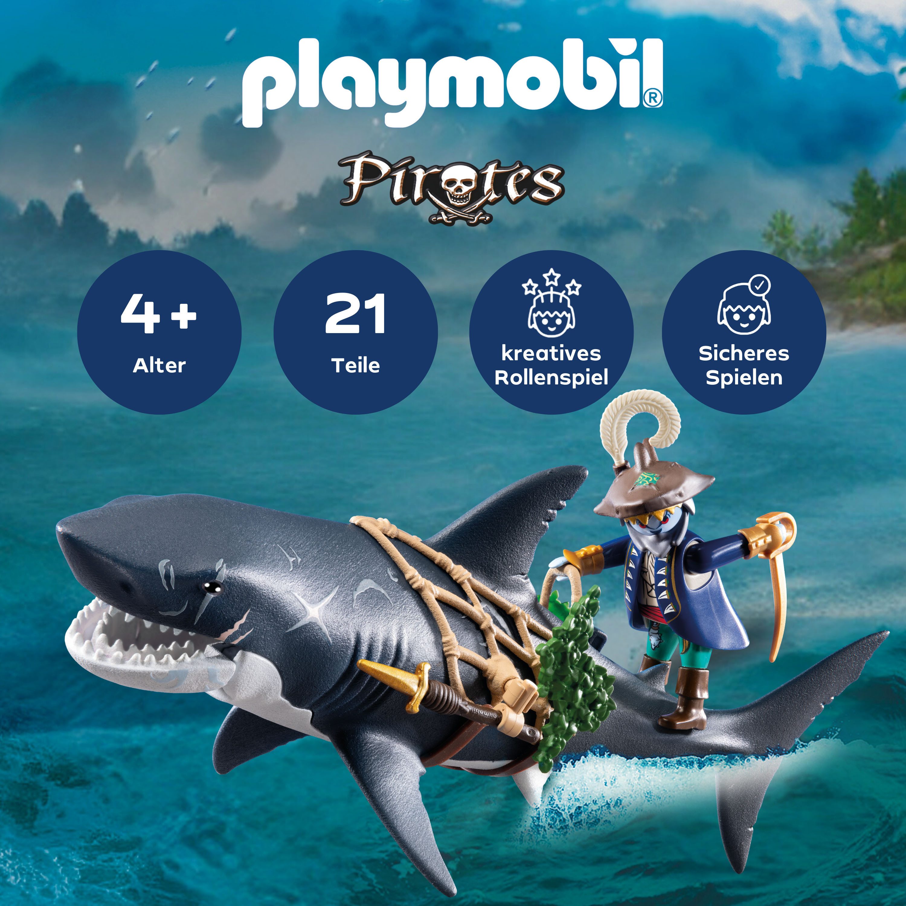 Playmobil® Constructie-speelset Gefahr durch Riesenhai (71793), Playmobil Pirates (21-delig)