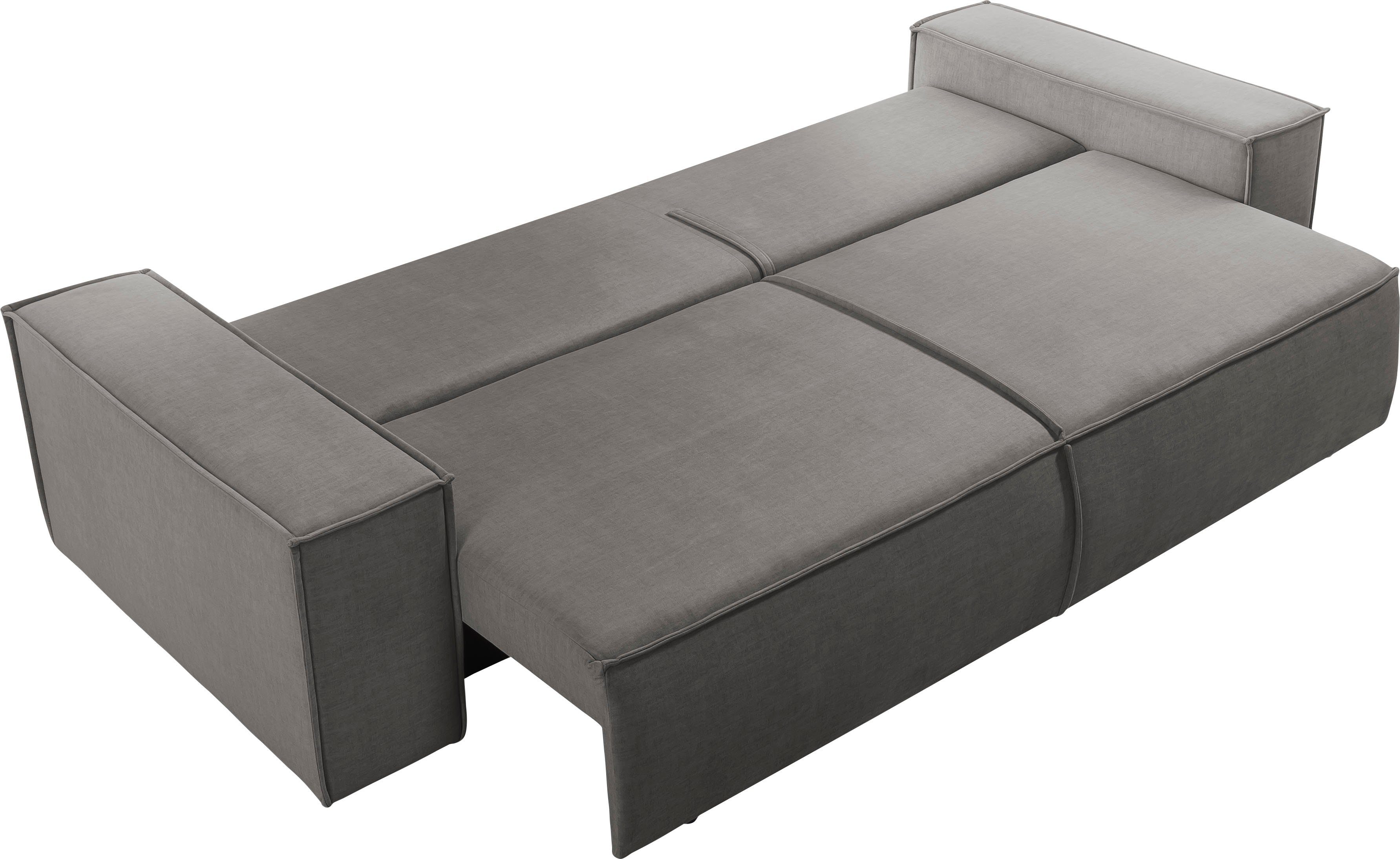 Home affaire 3-zitsbank SHERWOOD slaapbank (257 cm) ribfluweel, velours, vintage lederlook
