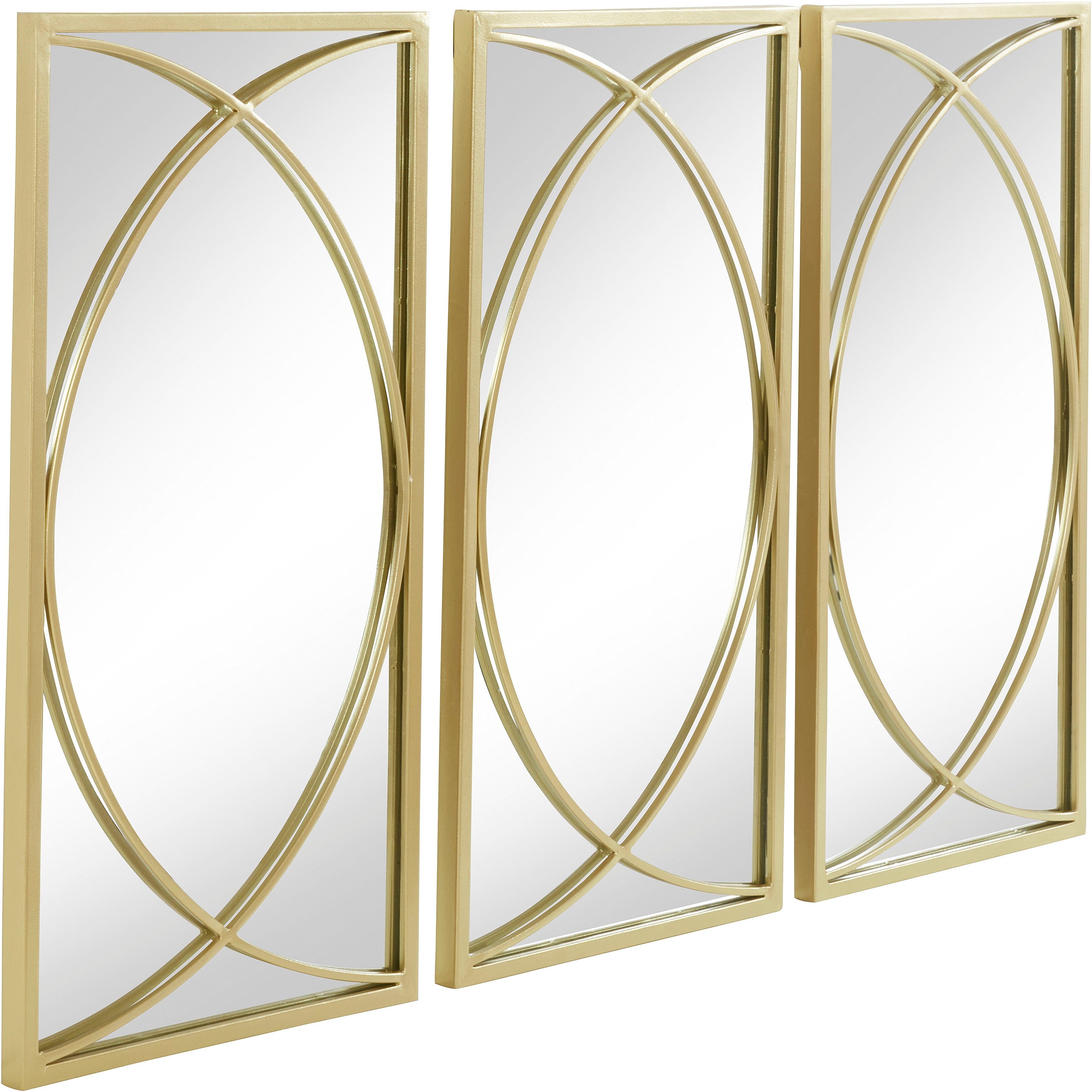 Leonique Sierspiegel Noyon Wandspiegel, metalen frame, goudkleur (3 stuks)