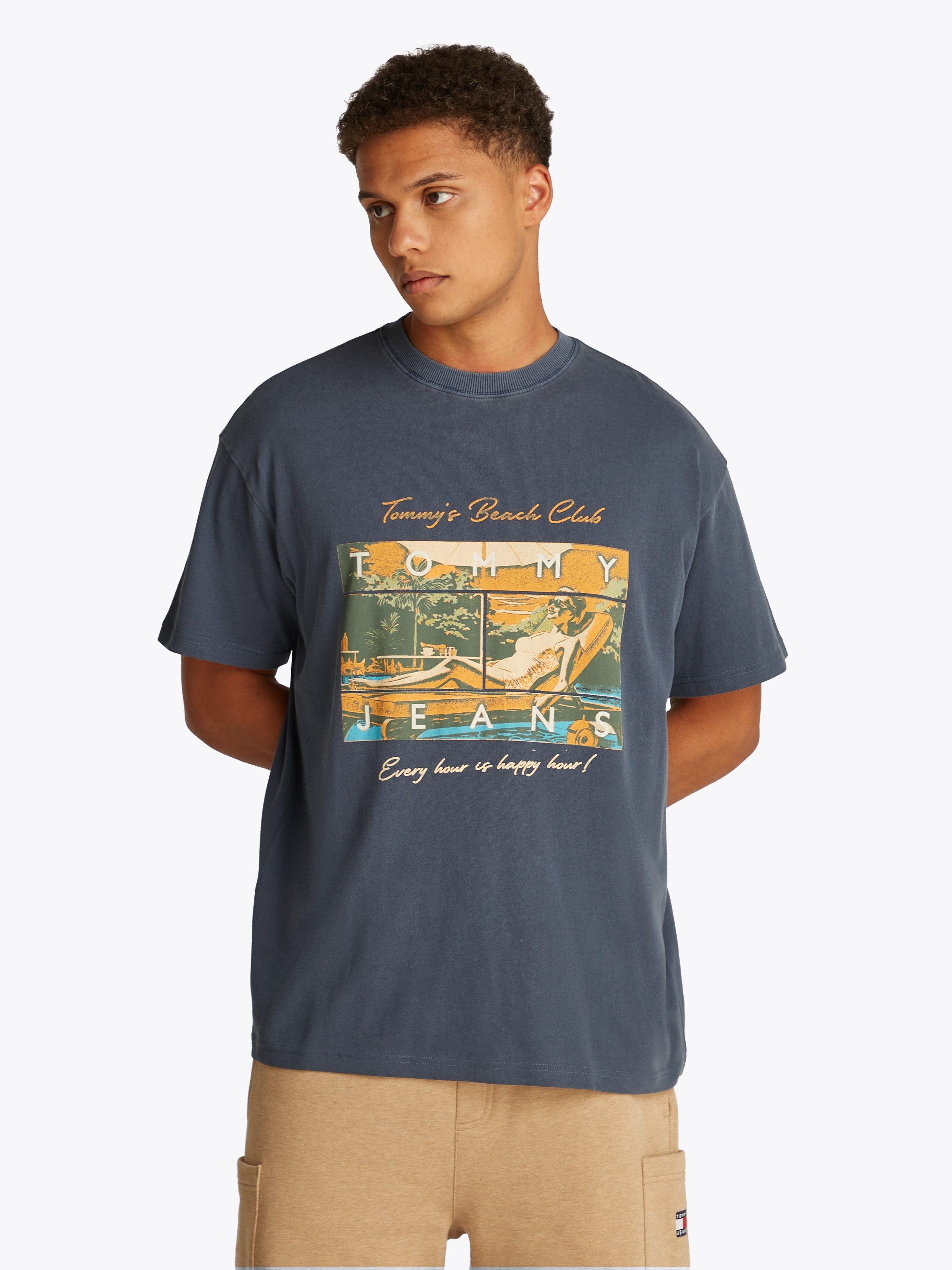 TOMMY JEANS T-shirt TJM RLX BEACH CLUB GRAPHIC TEE heren t-shirts maat M blauw