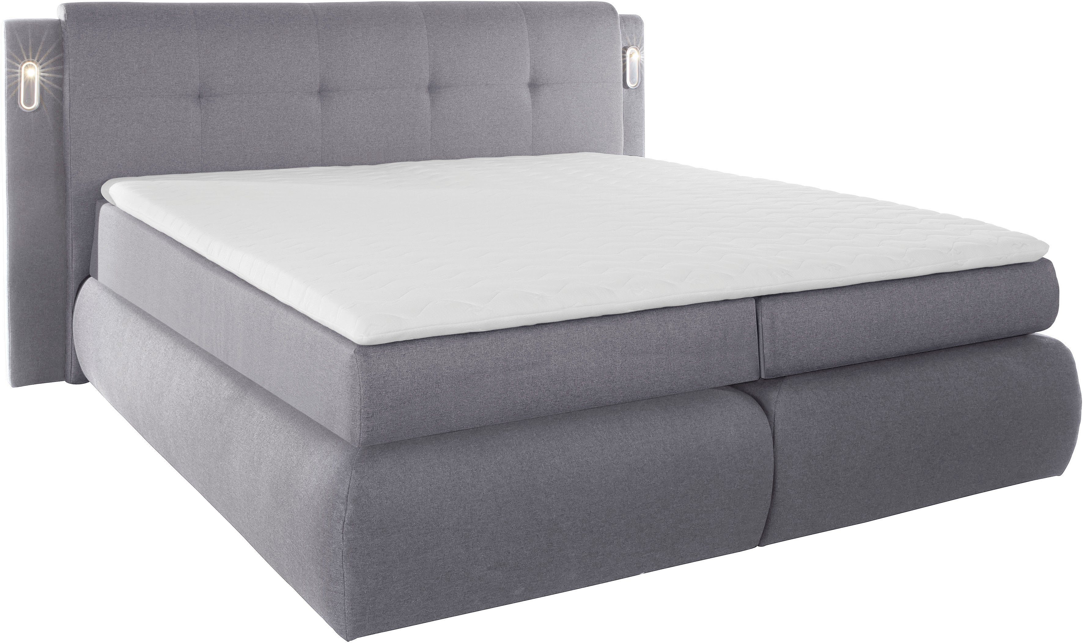 COLLECTION AB Boxspring Borna inclusief bedkist, ledverlichting en topmatras