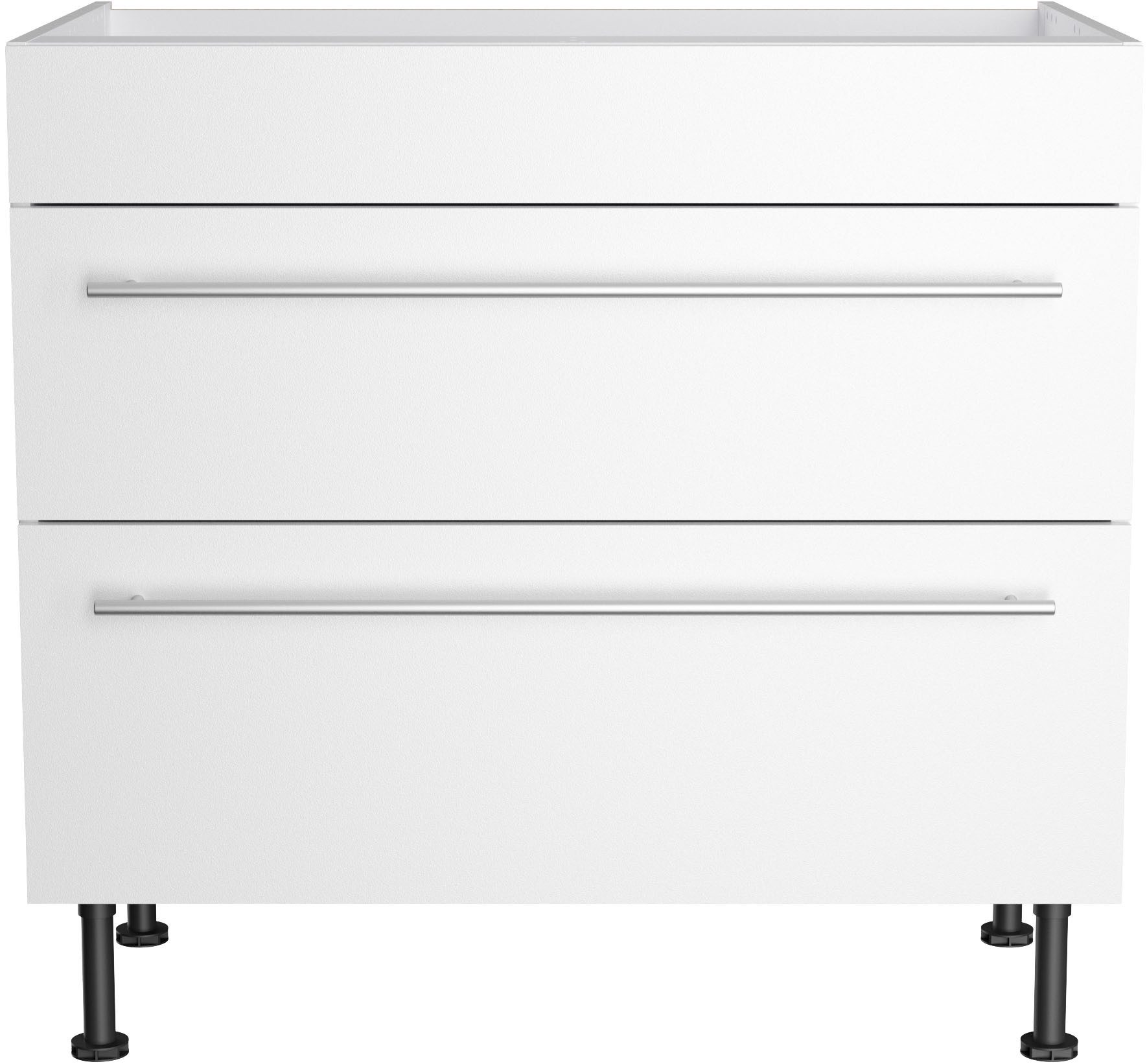 OPTIFIT Ombouwkast voor fornuis Bern2 Breedte 90 cm, kookveldombouwkast, 2 lades, 1 vaste afdekking