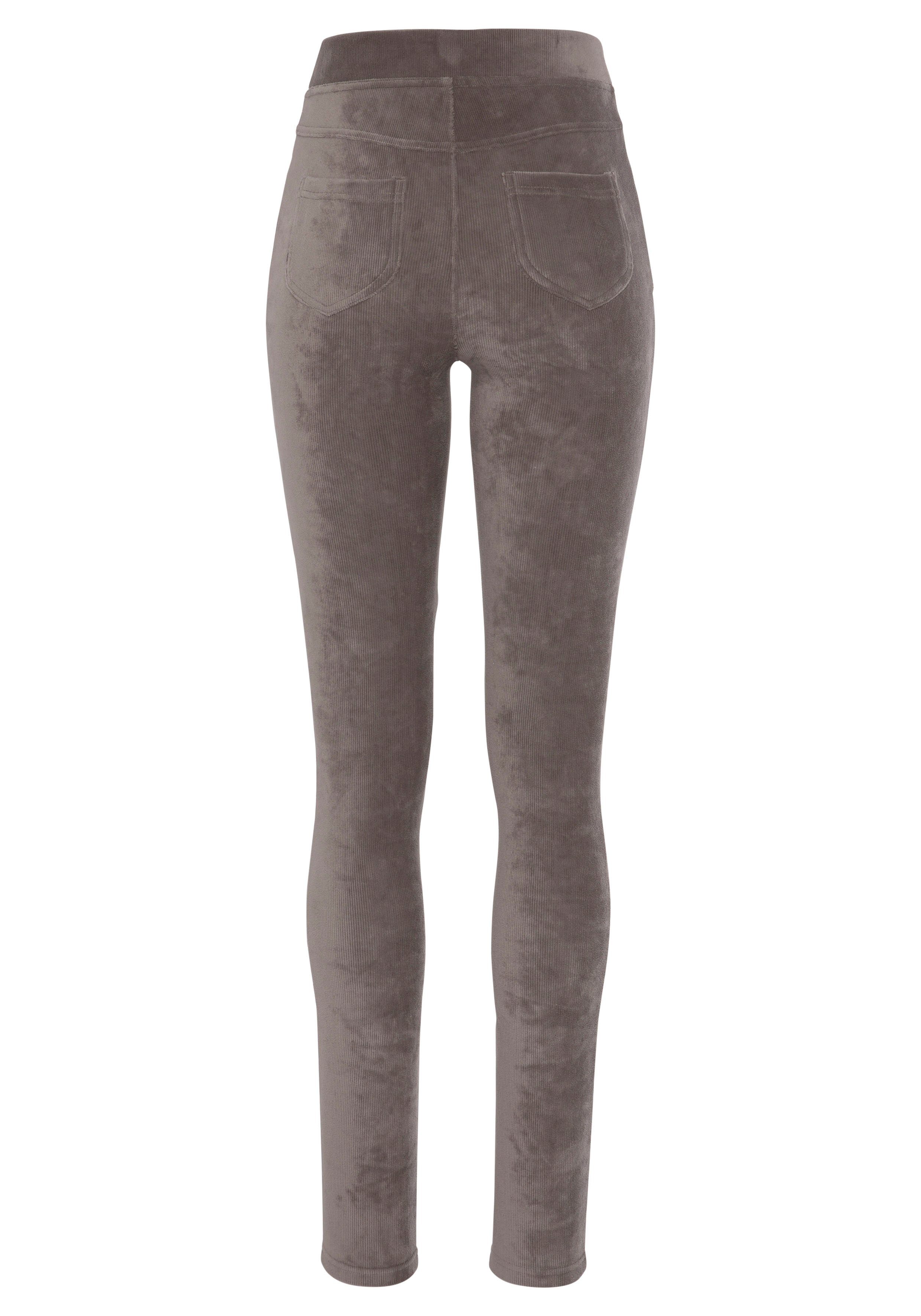 Lascana Legging uit zacht materiaal in cordlook, loungewear