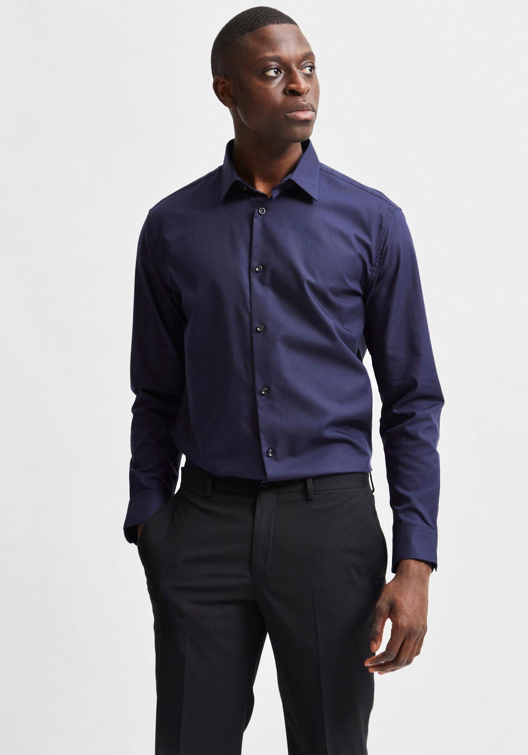 SELECTED HOMME overhemd met lange mouwen SLIM ETHAN SHIRT