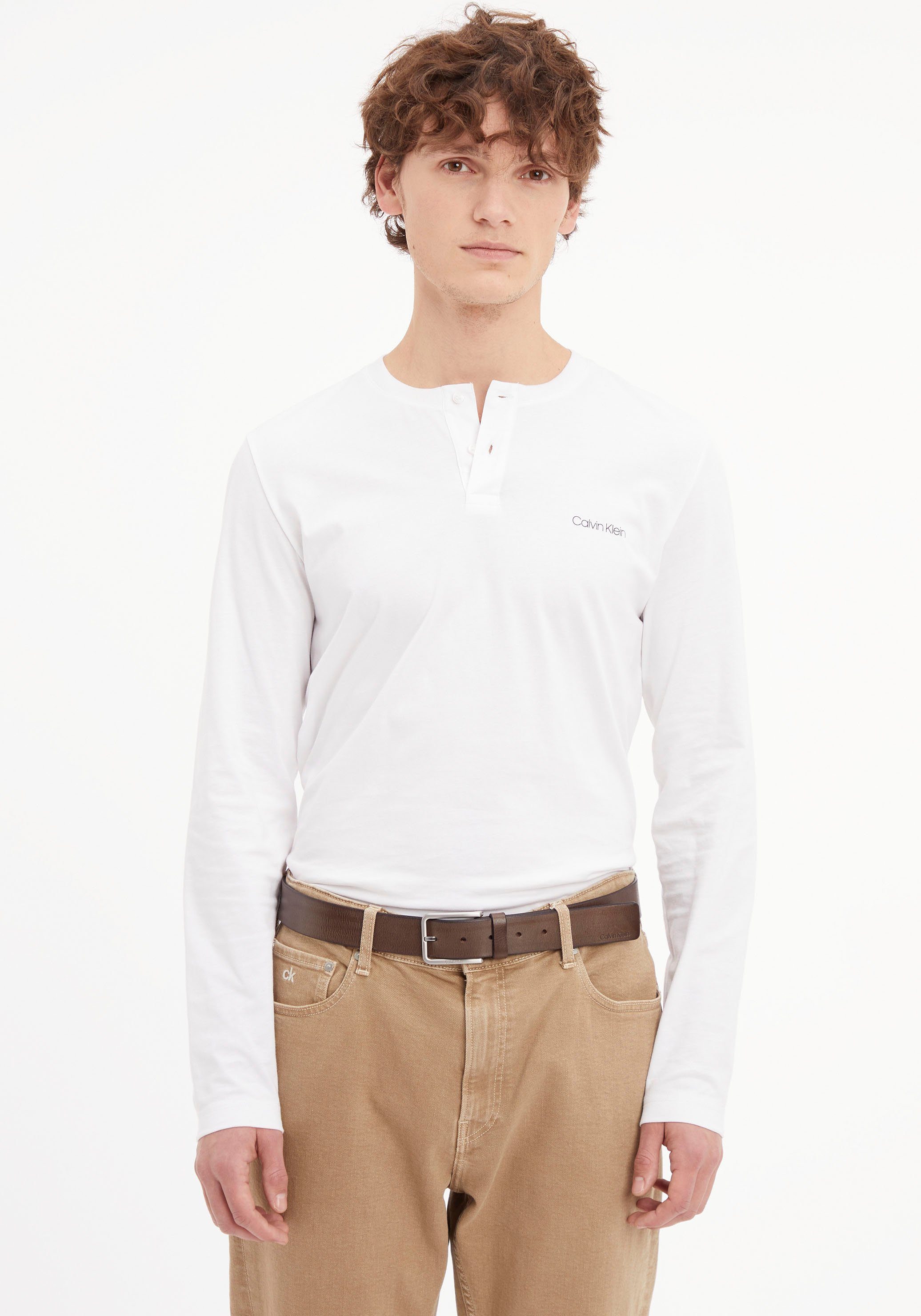 Calvin Klein Leren riem uit geolied nerfleer