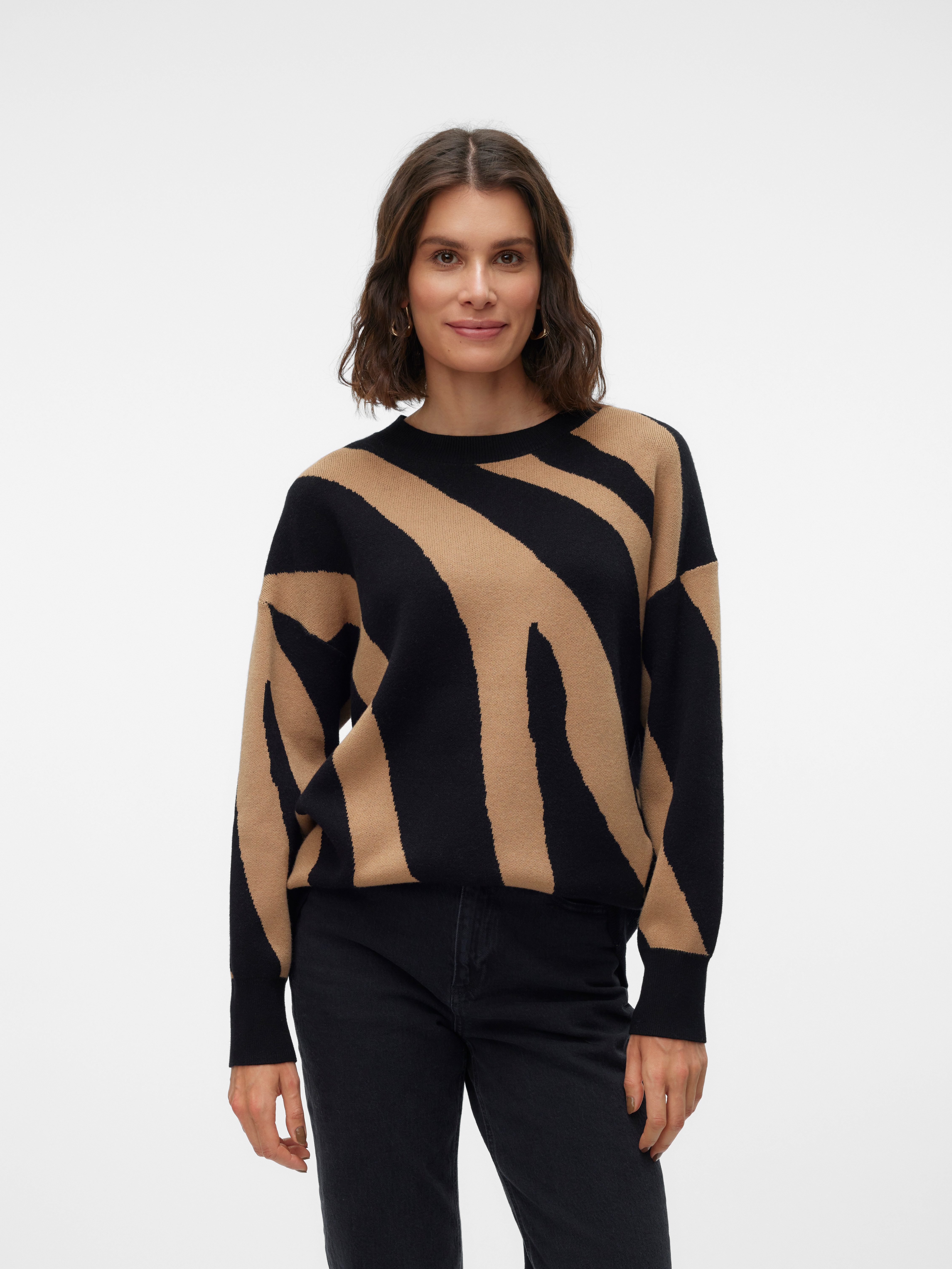 Vero Moda Regular fit gebreide pullover met two-tone-motief model 'NANCY'