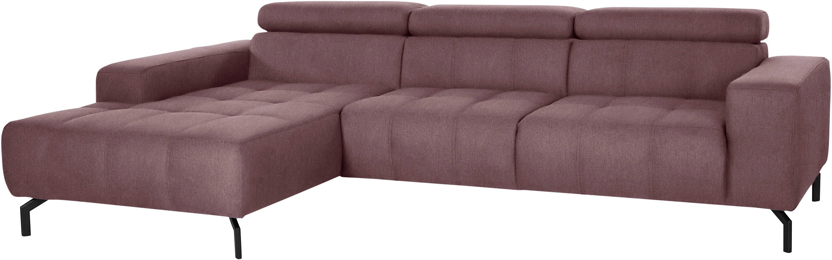 DOMO collection Hoekbank Cunelli mooie zitnaden als designelement, stevige zitcomfort, L-vorm