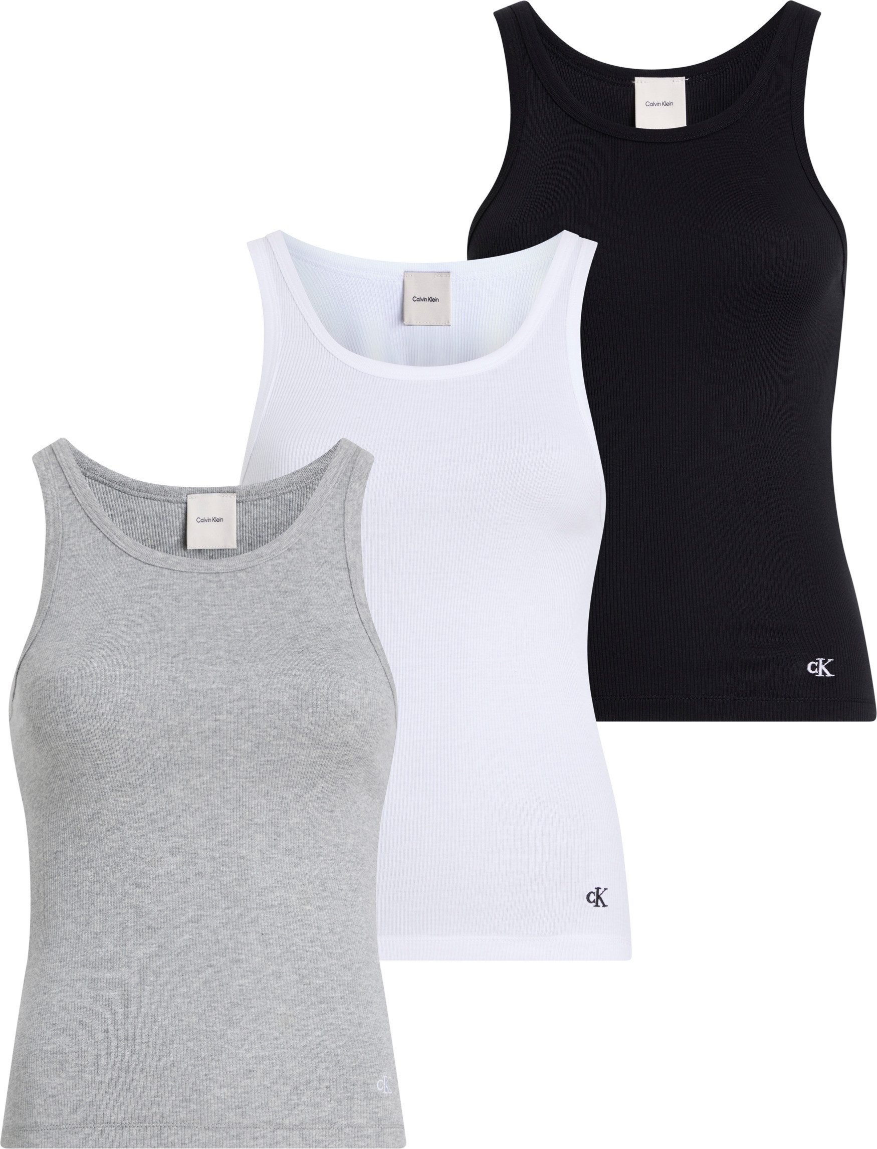 Calvin Klein Tanktop SCOOP NECK COTTON TANK 3PK (3-delig, Set van 3)