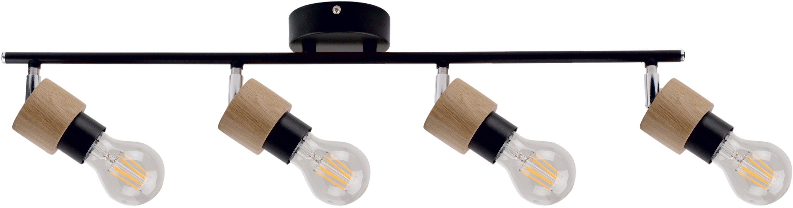 BRITOP LIGHTING Plafondlamp MARJOLAINE Beweegbare spots, van eikenhout, FSC®-certificaat (1 stuk)