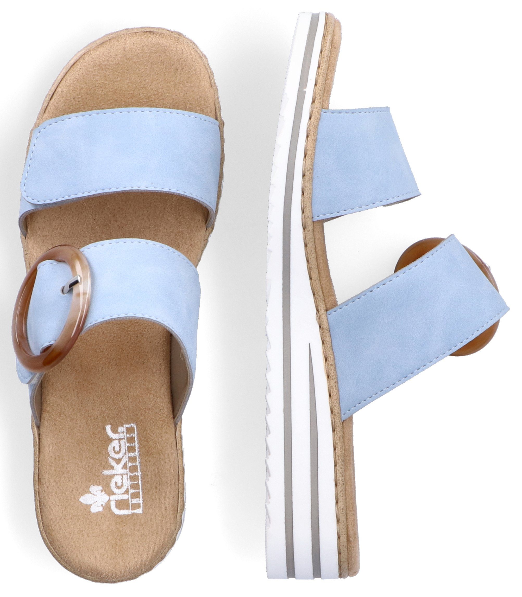 Rieker Slippers sleehak, zomerschoen, pantoffels met zachte binnenzool