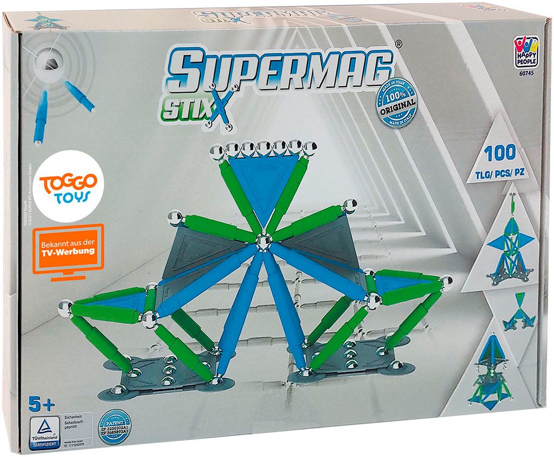 Happy People Magnetische speelblokken Supermag Magnet Stix (set, 100 stuks)