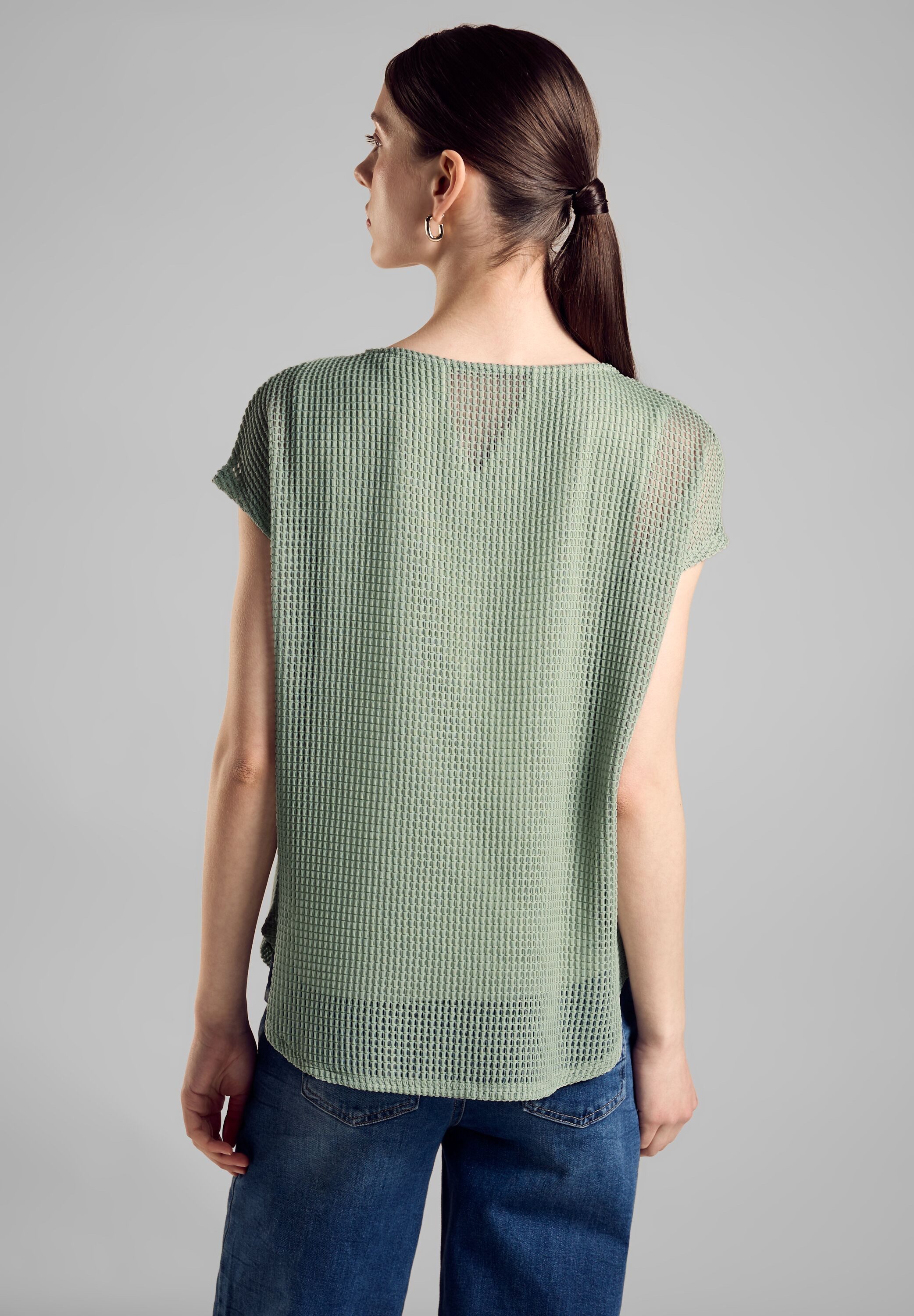 STREET ONE 2-in-1-shirt met mesh-structuur bovenstof