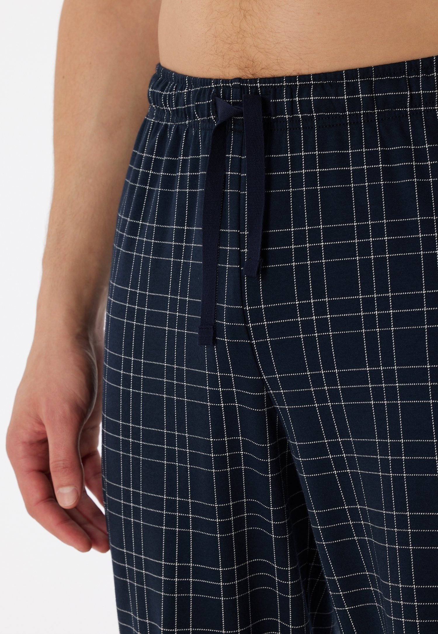Schiesser Pyjama Fine Interlock met serafino-kraag en functionele knoopsluiting (2-delig)