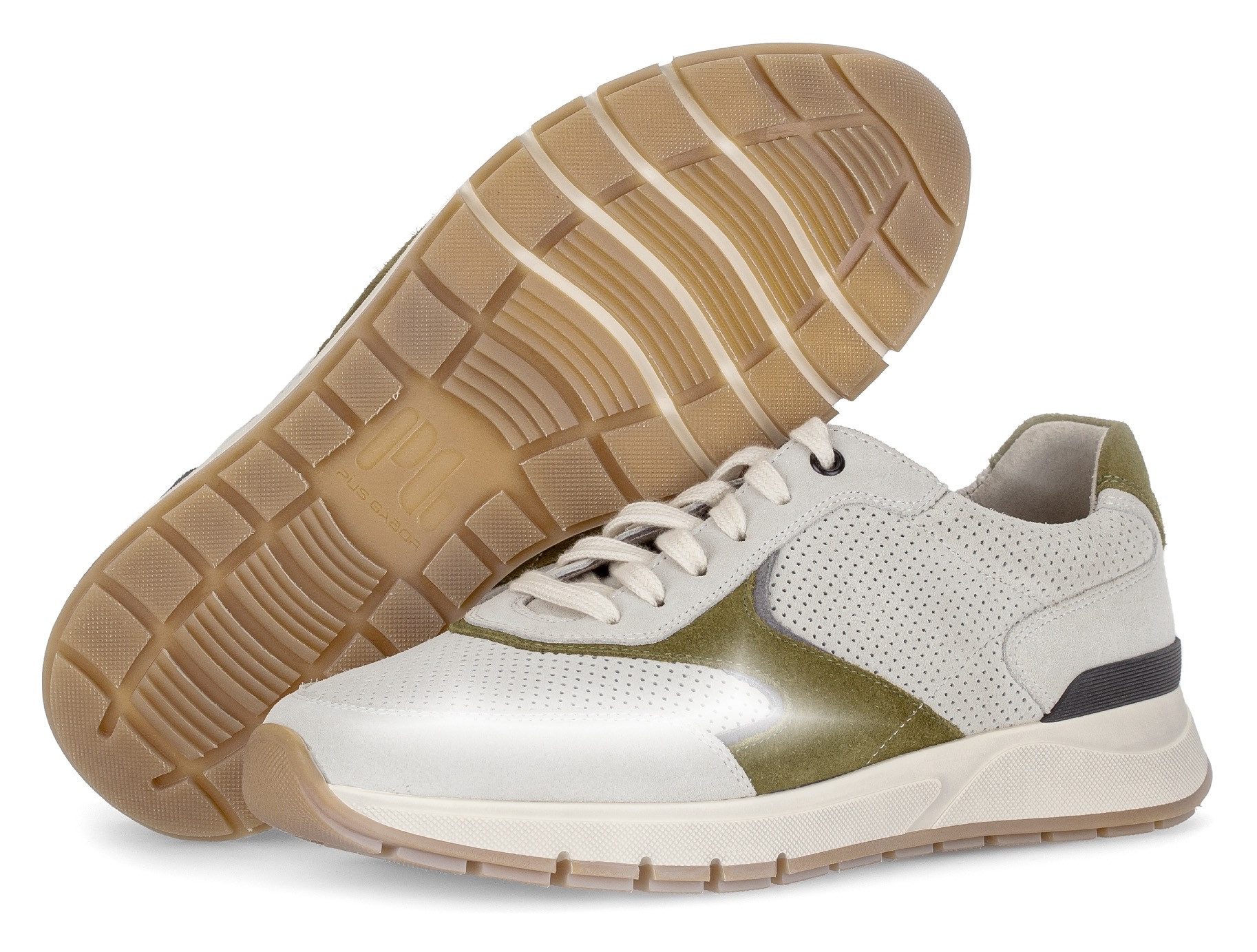 Pius Gabor Sneakers met sleehak , vrijetijdsschoen, lage schoen, veterschoen met contrastafwerkingen, g-breedte