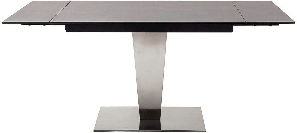 MCA furniture Eettafel PESARO uitschuifbare tafel met voet 120-180 cm Keramiek, roestvrij staal, eindschuif, uittrekbaar, tafelblad 14 mm