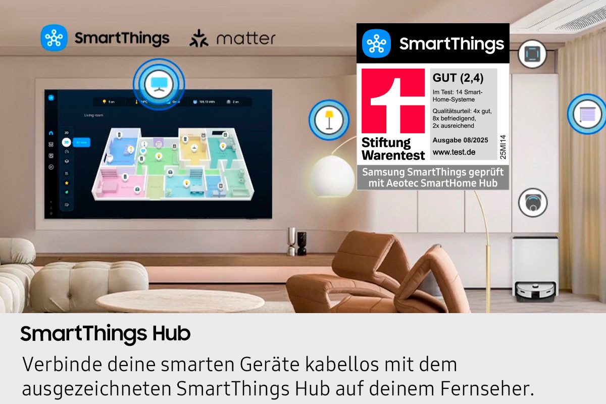 Samsung QLED-TV GQ65Q7FAAU QLED-televisie, Quantum HDR, Knox Security, Art Store, 3D Sound, Gaming Hub, AI TV