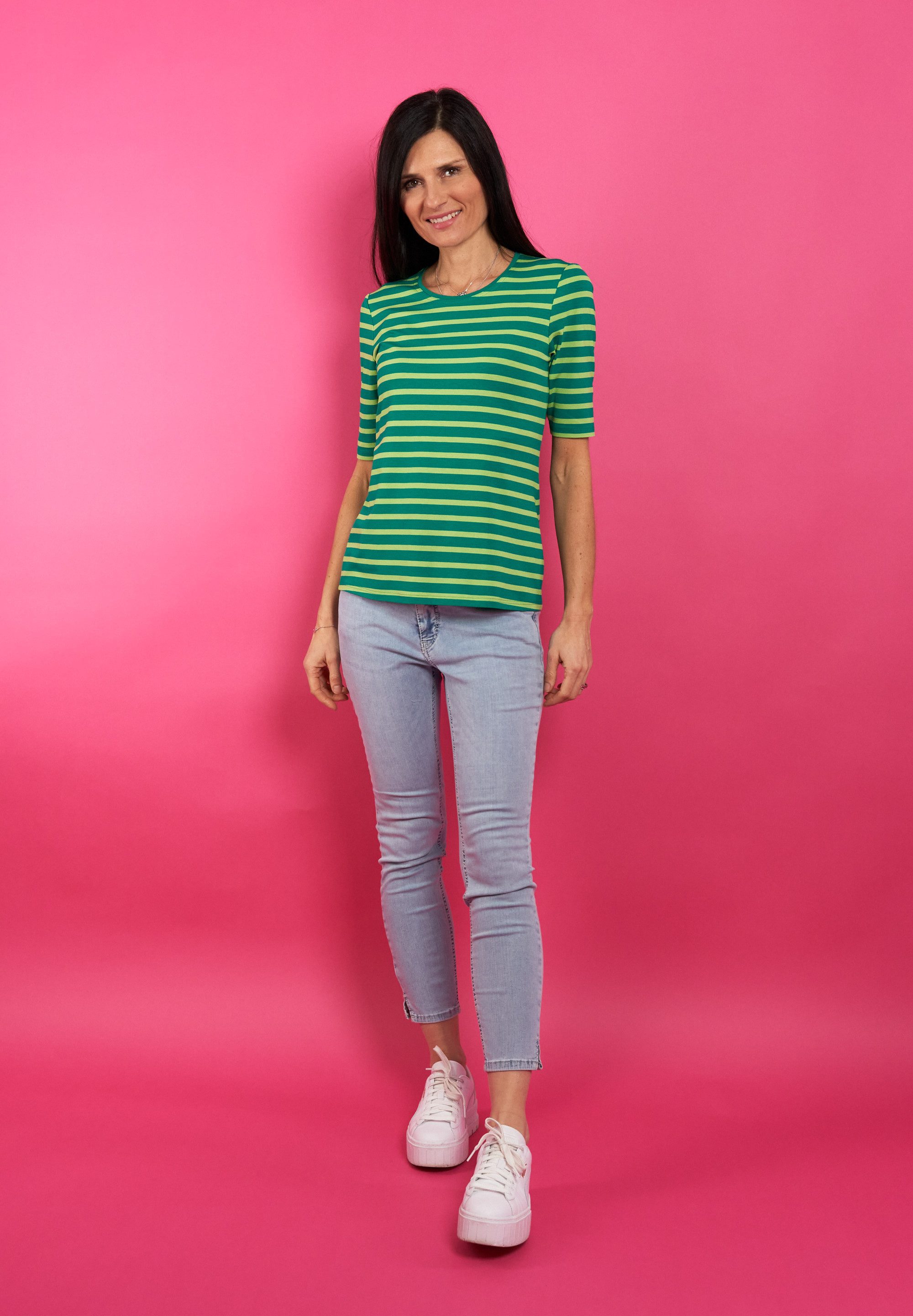 Seidel Moden T-shirt met streepjespatroon, made in germany