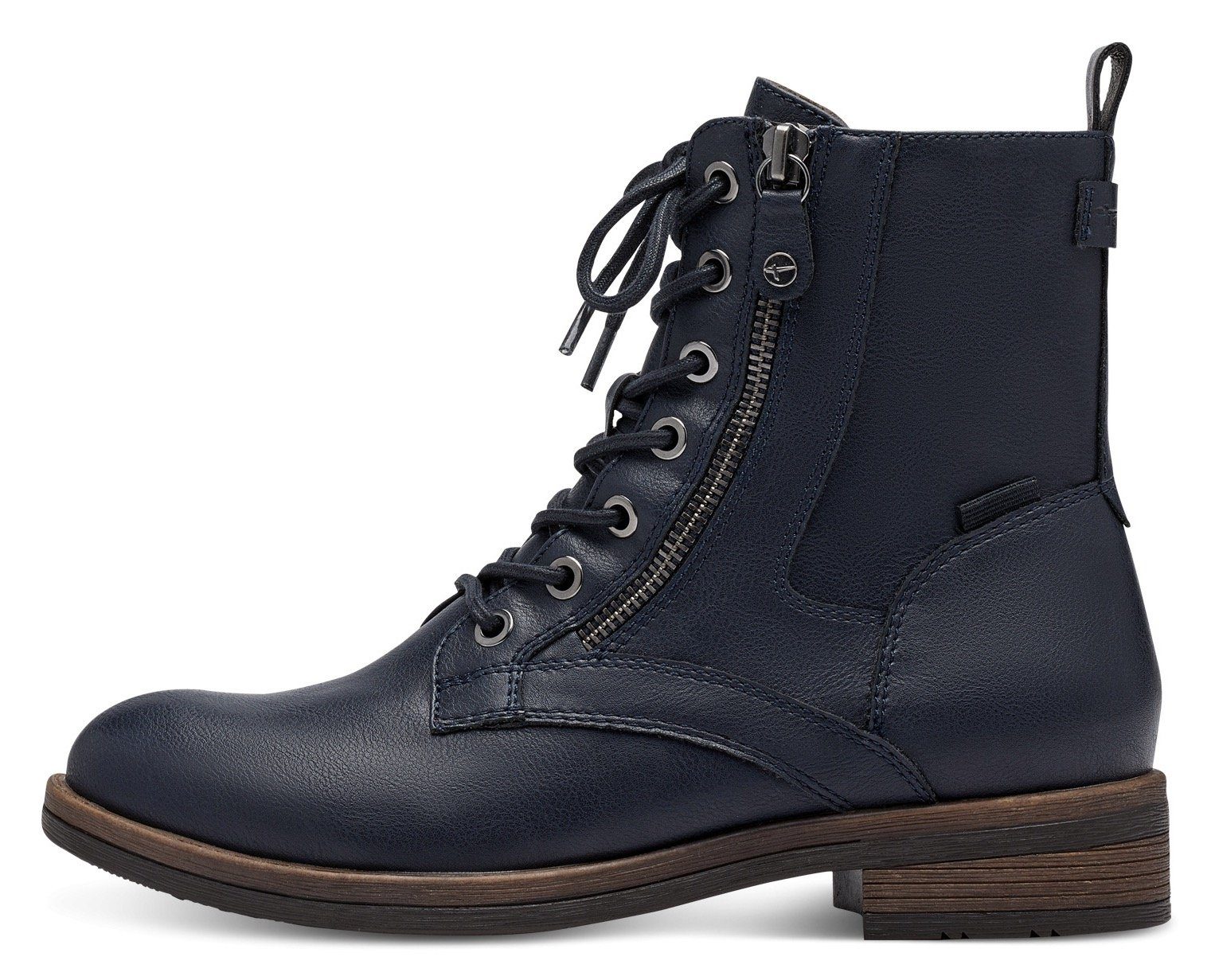 Tamaris Hoge veterschoenen SHAE blokhak, veterschoenen, laarsjes met decoratieve ritssluiting
