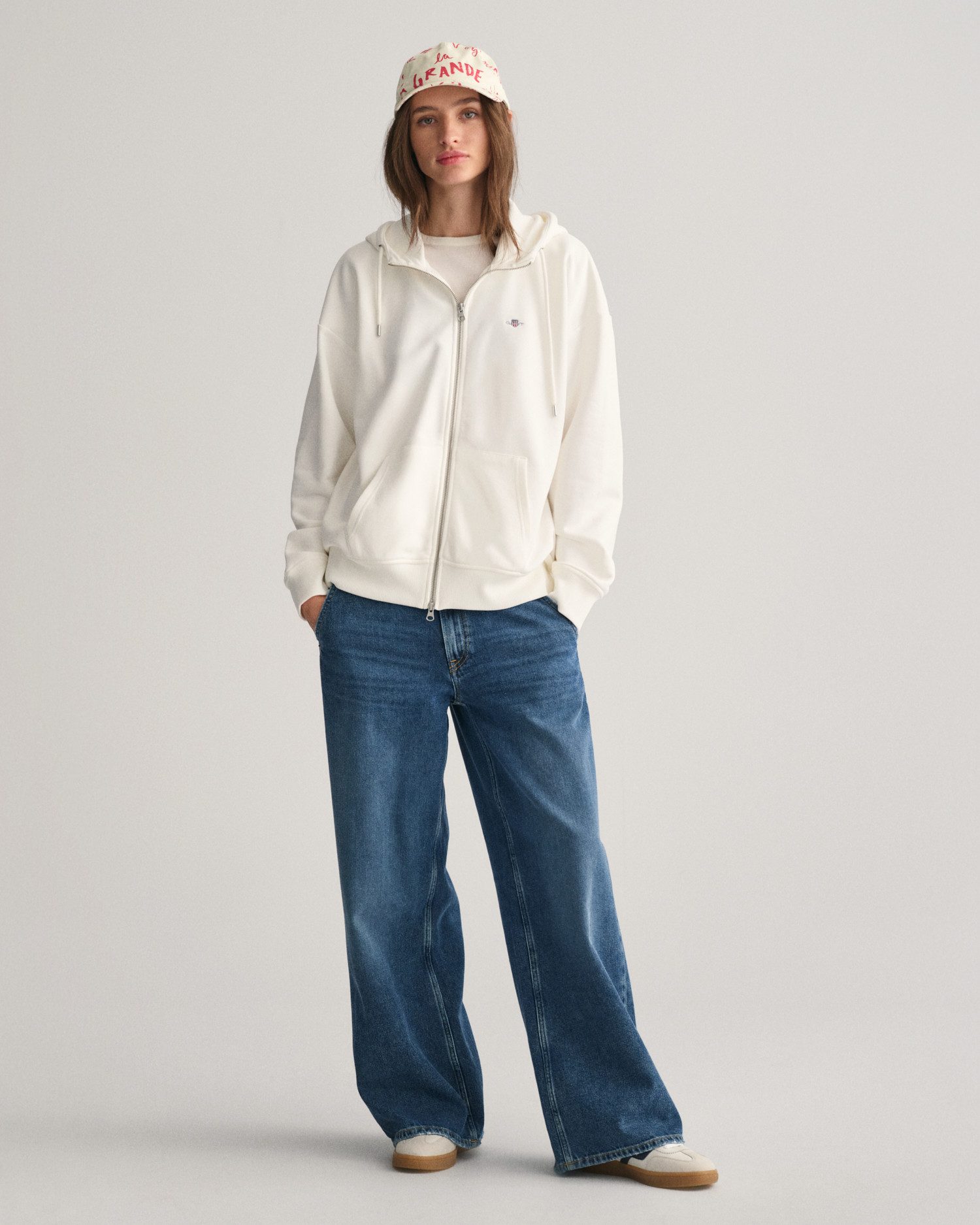 Gant Capuchonsweatvest SHIELD ZIP HOODIE Grafische GANT-borduursel op de borst