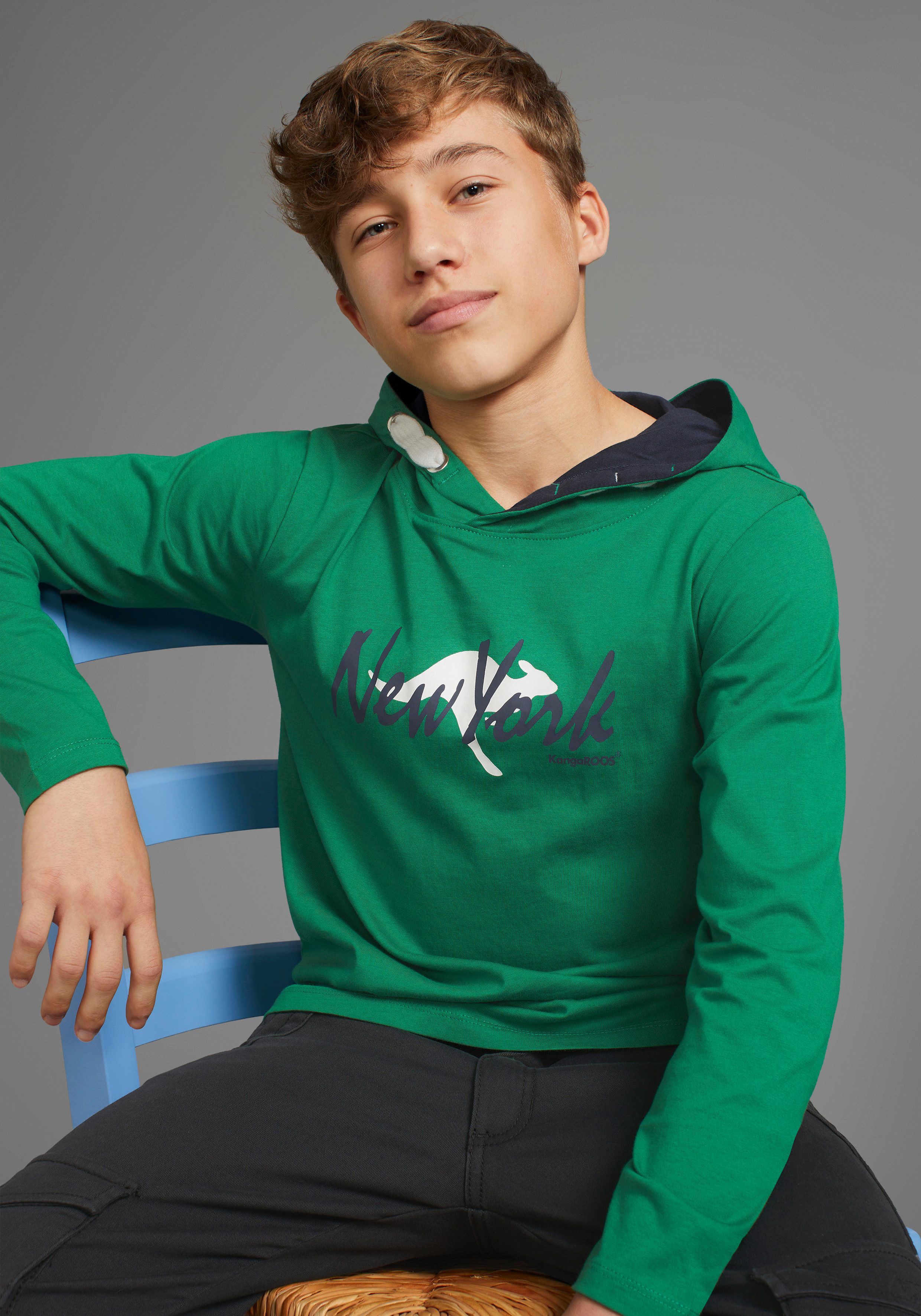 KangaROOS Capuchonshirt Logoprint , voor de sportieve look