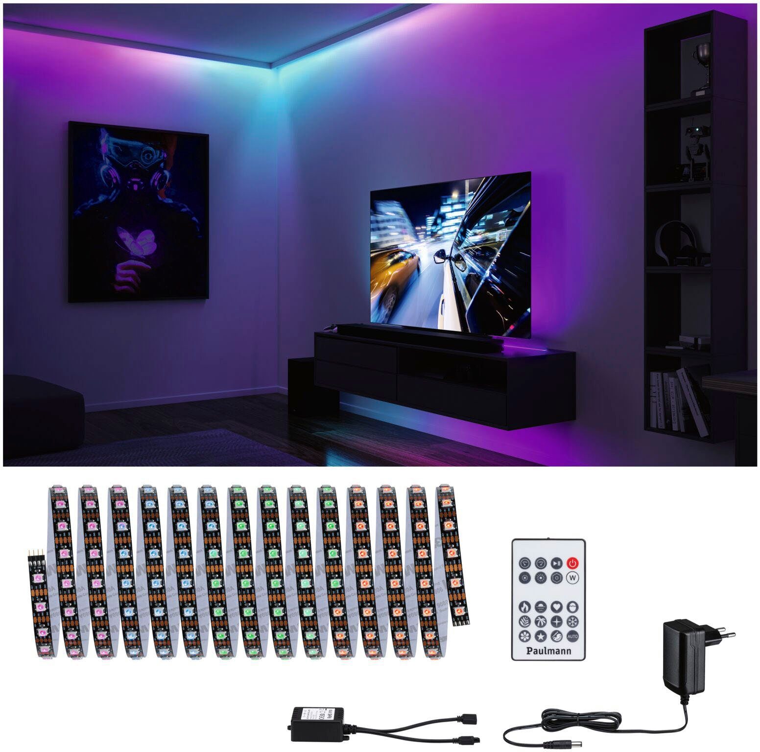 Paulmann Led-strepen Dynamic Rainbow RGB 5m 10,5W 60LEDs/m 15VA (1 stuk)