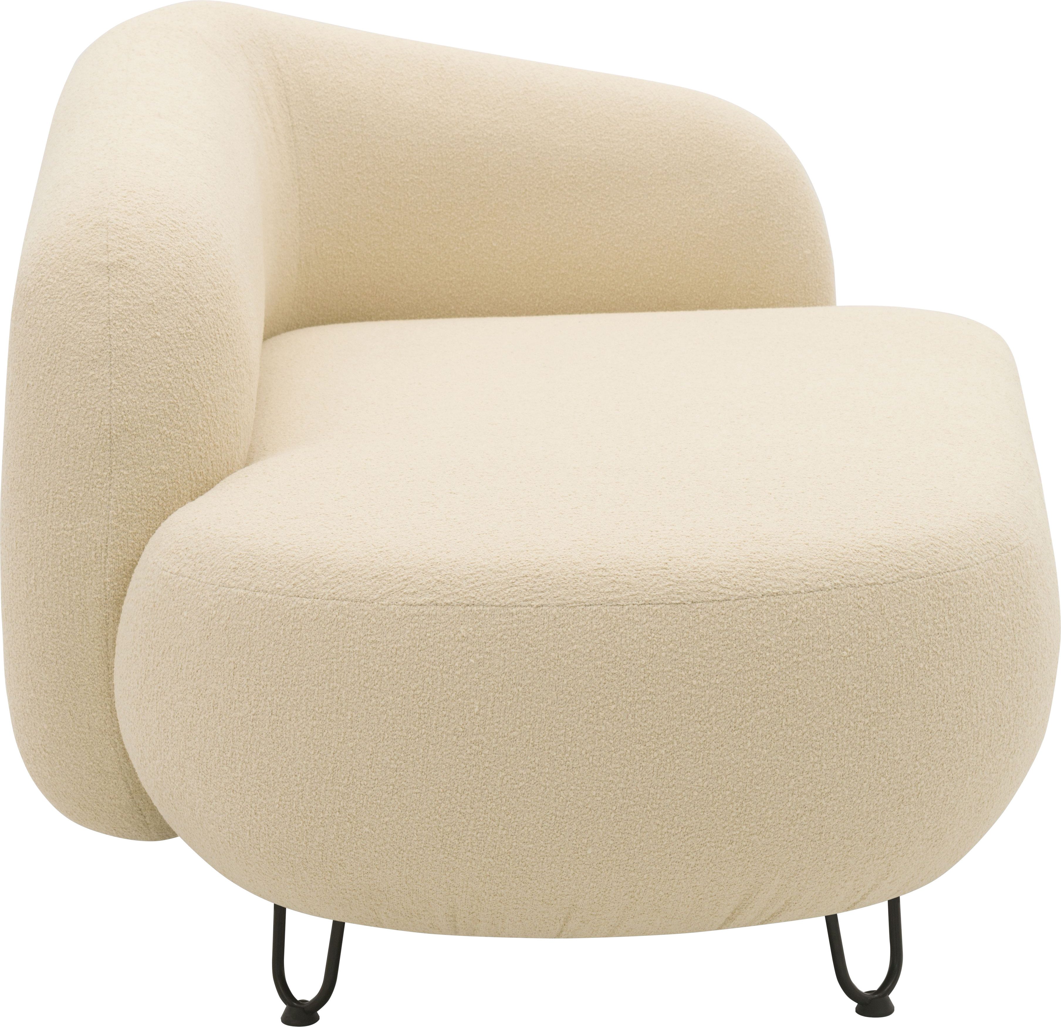 DOMO collection Récamier Poika, ook als fauteuil en poef bestelbaar, bekleding van faux fur