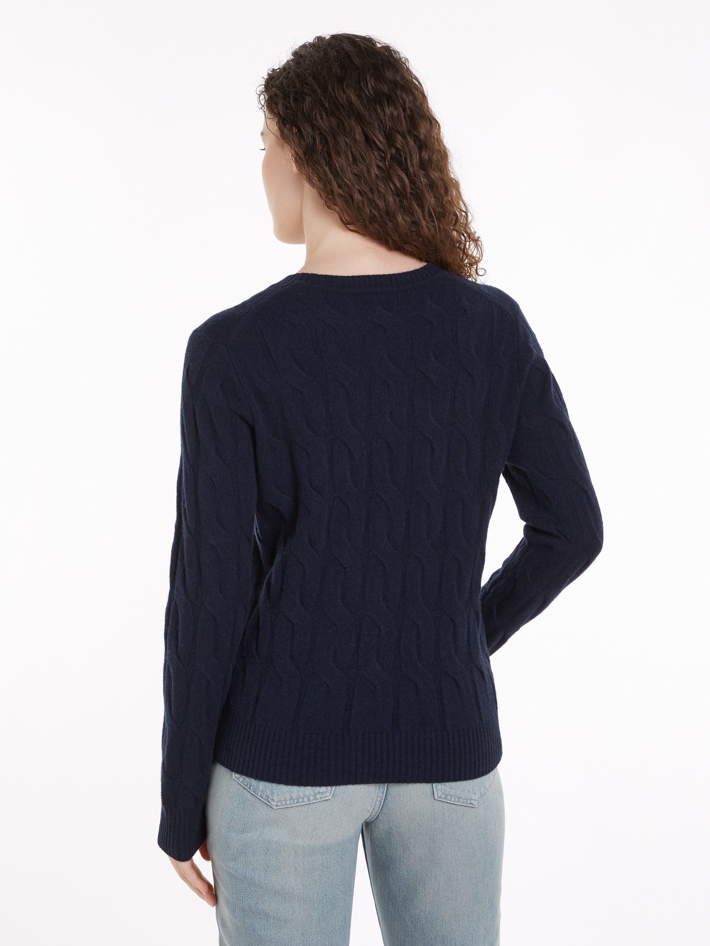 Tommy Hilfiger Gebreide trui SOFT WOOL CABLE C-NK met kabelpatroon ronde hals