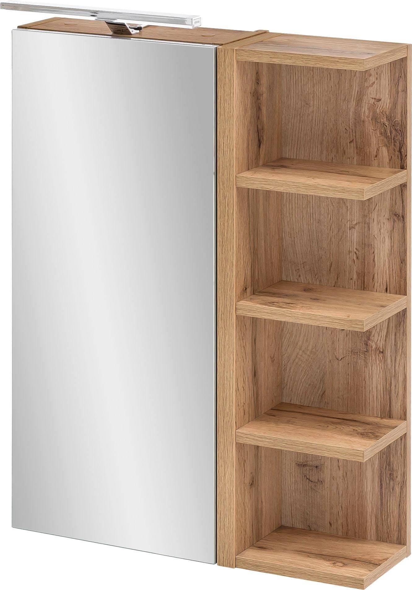 Schildmeyer Spiegelkast Esther Breedte 50 cm, 1-deurs, ledverlichting, schakelaar-/stekkerdoos spiegels & verlichting beige