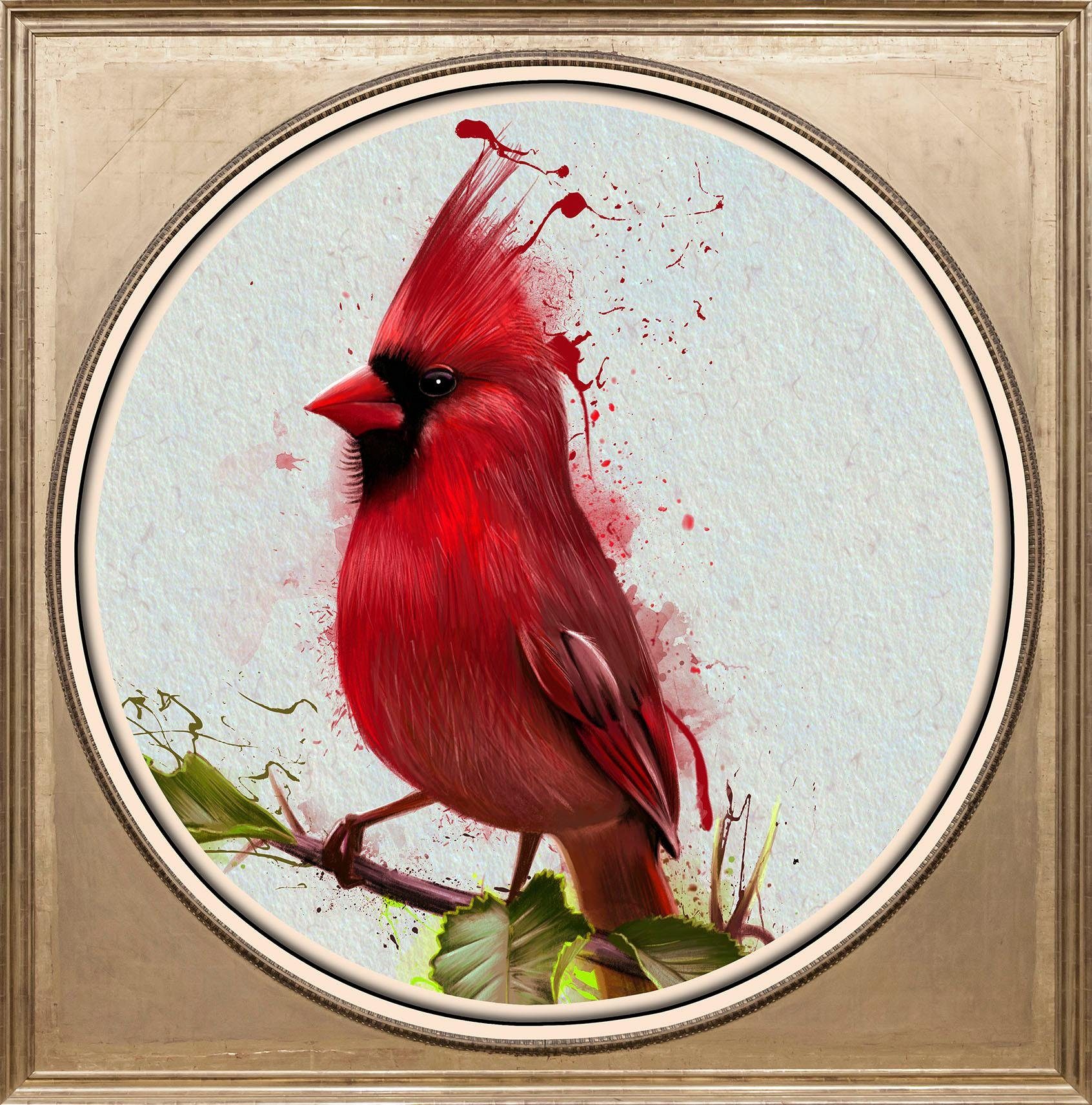 queence Artprint op acrylglas Rode vogel