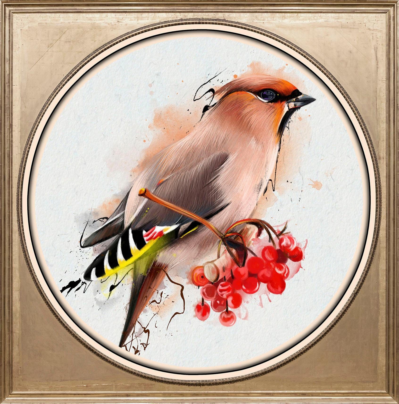 queence Artprint op acrylglas Veelkleurige vogel II