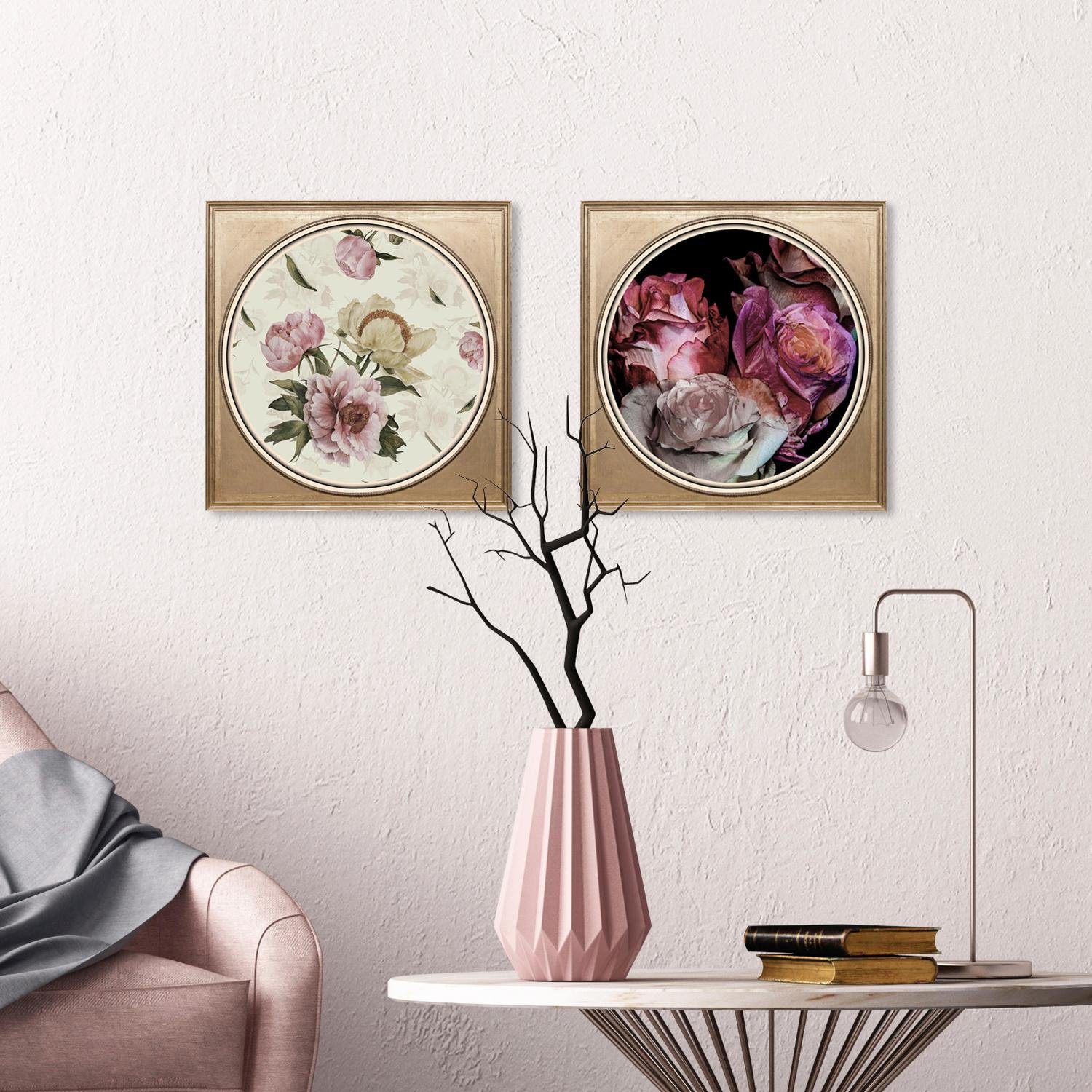 queence Artprint op acrylglas Gedroogde rozen Fine Art-print in galeriekwaliteit