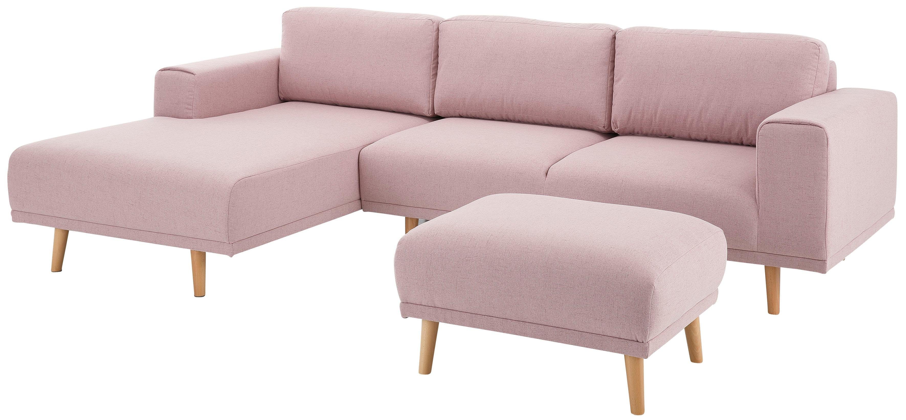 Home affaire Hoekbank Lasse L-vorm in scandinavische stijl met houten poten