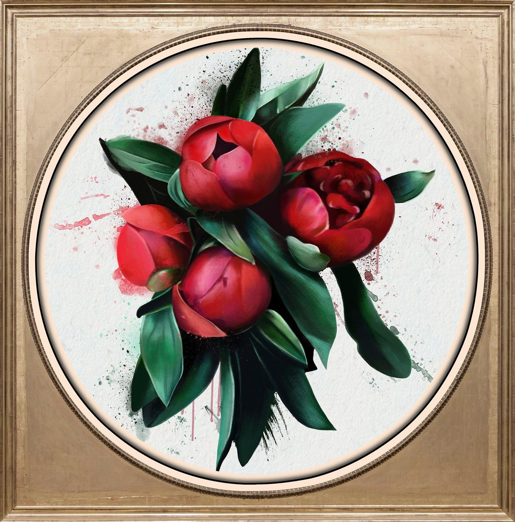 queence Artprint op acrylglas Rode bloem