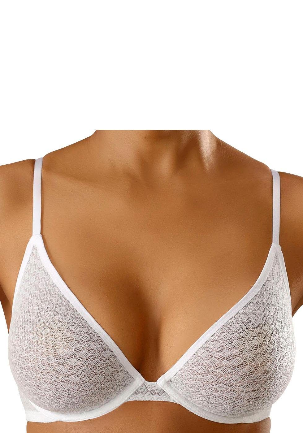 Petite fleur T-shirt-bh met beugel van transparant materiaal, dessous (Set van 2)