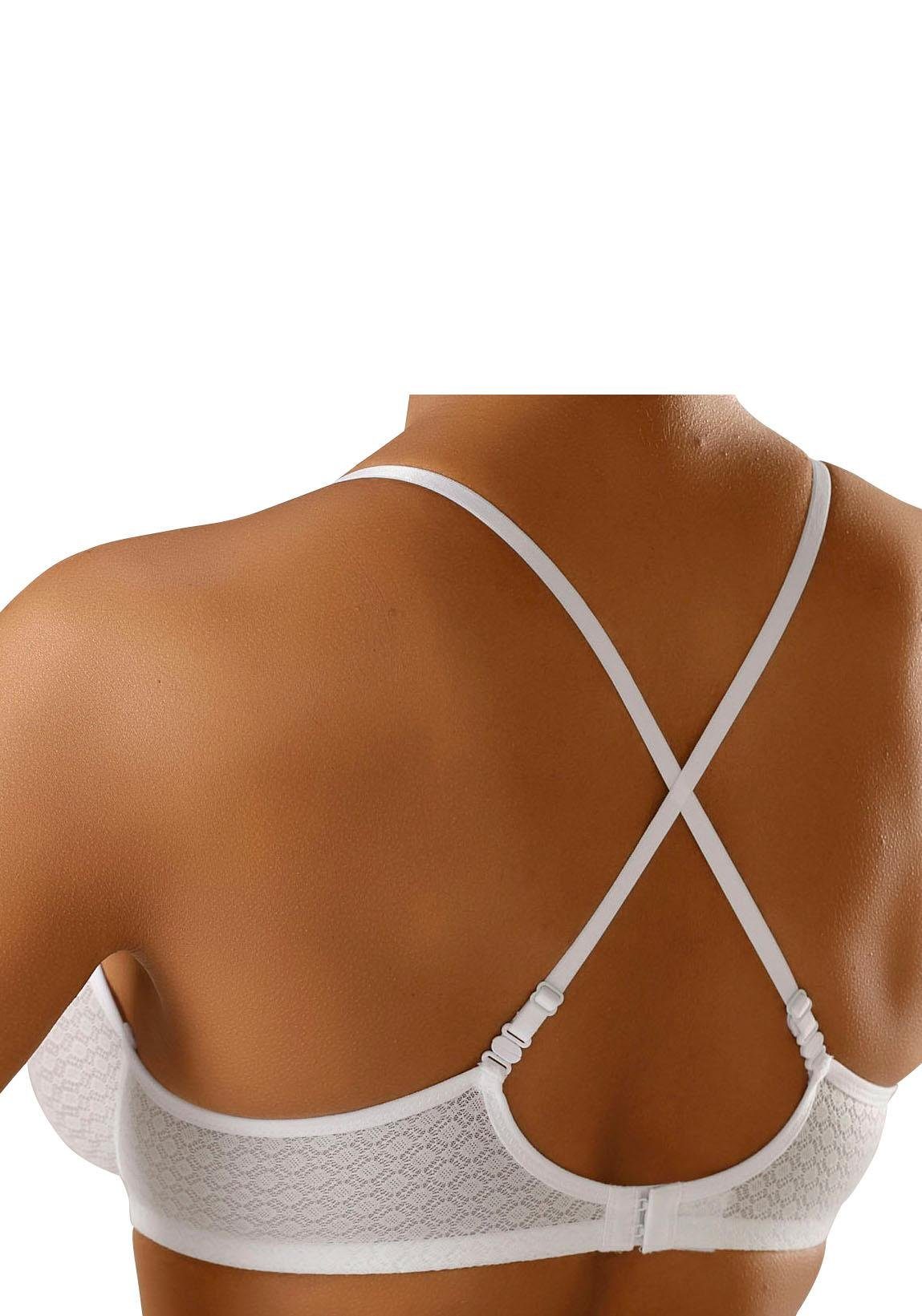 Petite fleur T-shirt-bh met beugel van transparant materiaal, dessous (Set van 2)
