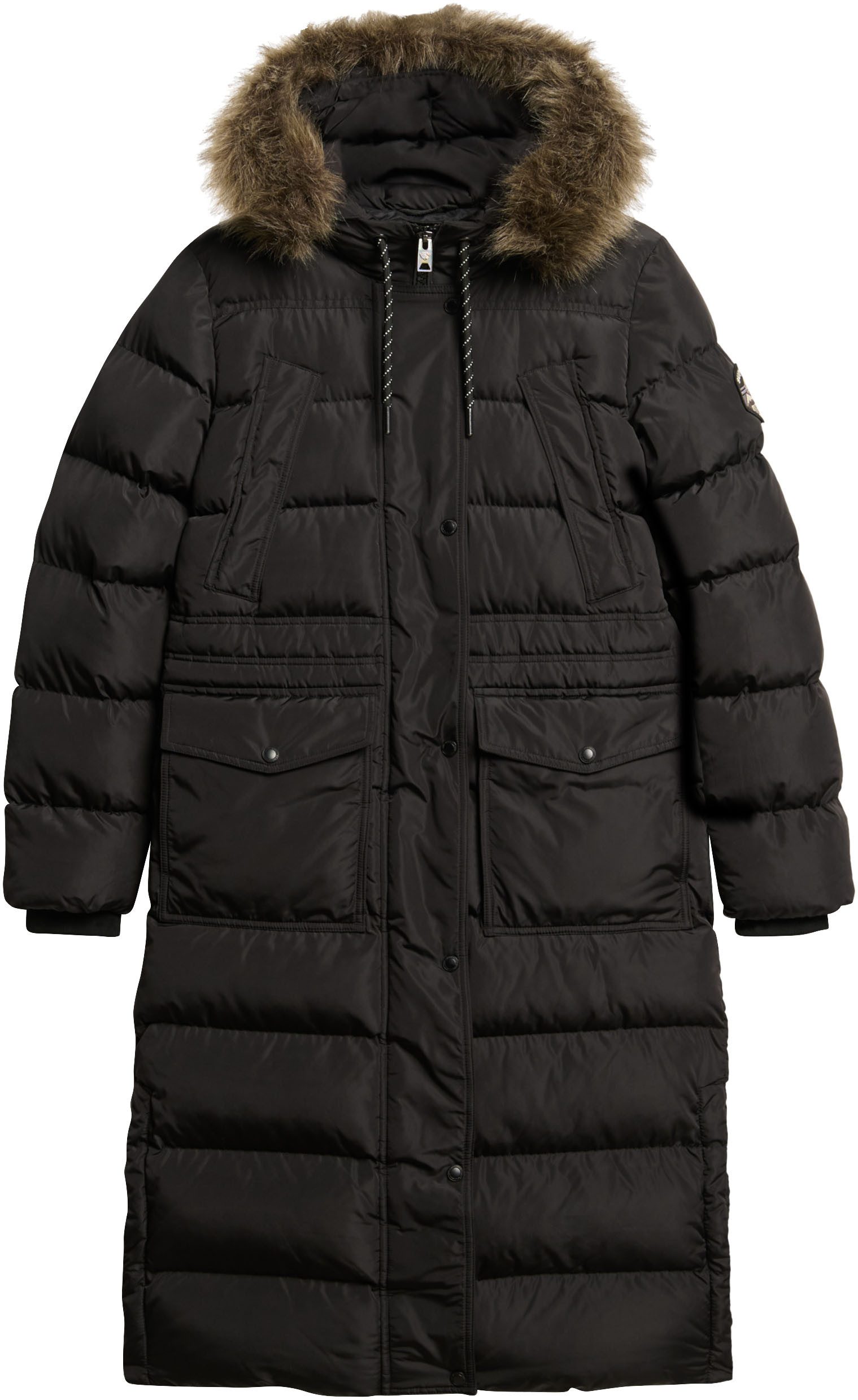 Superdry Gewatteerde jas Everest Faux Fur Longline Jkt