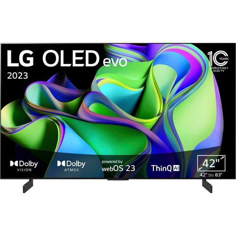 LG Electronics OLED42C37LA.AEUD OLED-TV 106 cm 42 inch Energielabel G (A G) CI+*, DVB-C, DVB-S2, DVB