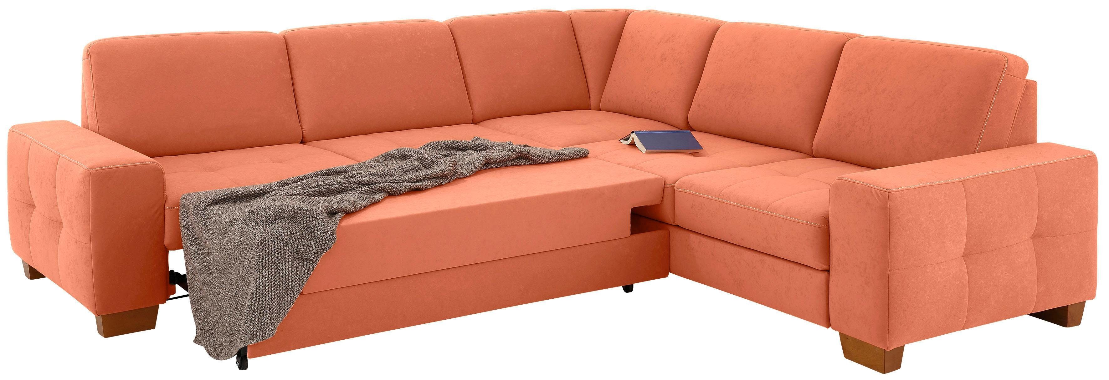 Home affaire Hoekbank Puccini L-vorm met binnenvering, zitdiepteverstelling, contrastnaad